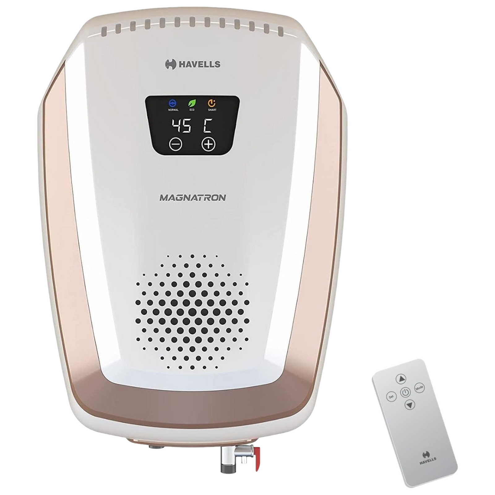 HAVELLS Magnatron 15 Litre 4 Star Vertical Storage Geyser with Overheat Protection (White Champagne Gold)