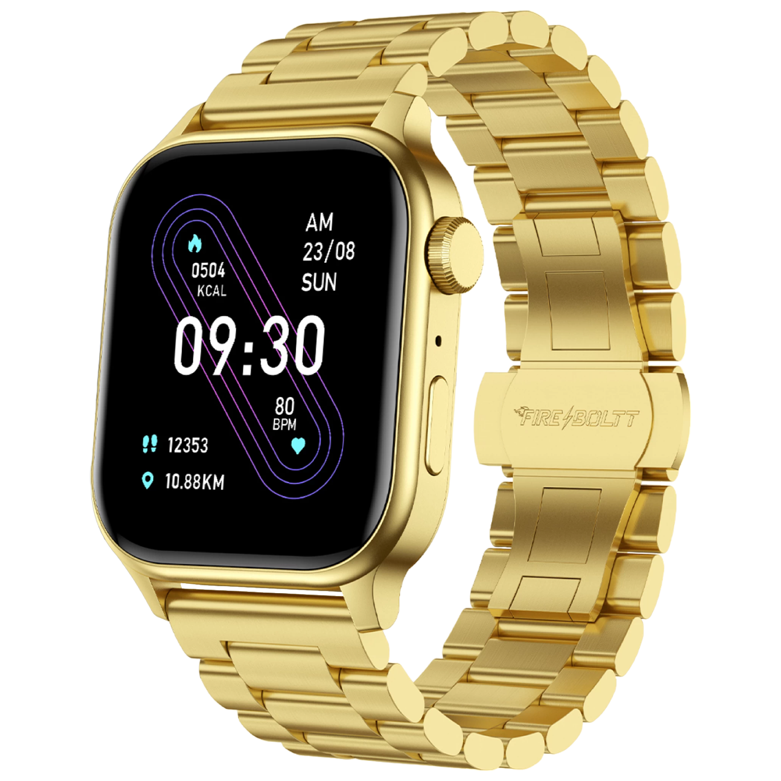 

FIRE-BOLTT Rise Luxe Smartwatch with Bluetooth Calling (47mm LCD Display, IP67 Water Resistant, Gold Strap)