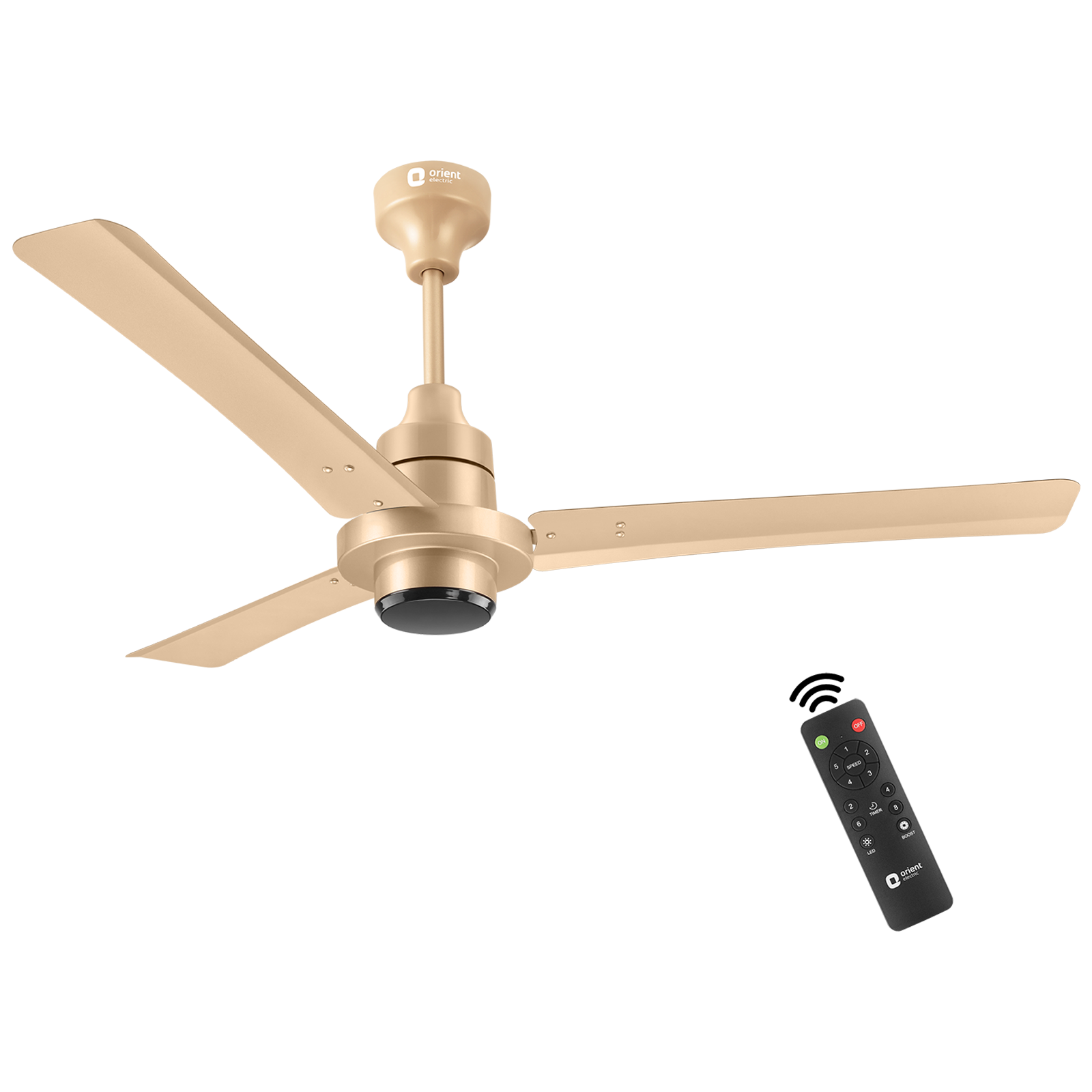 

Orient Ecotech Supreme 5 Star 120cm Sweep 3 Blade BLDC Motor Ceiling Fan with Remote (Low Noise Operation, Gold)