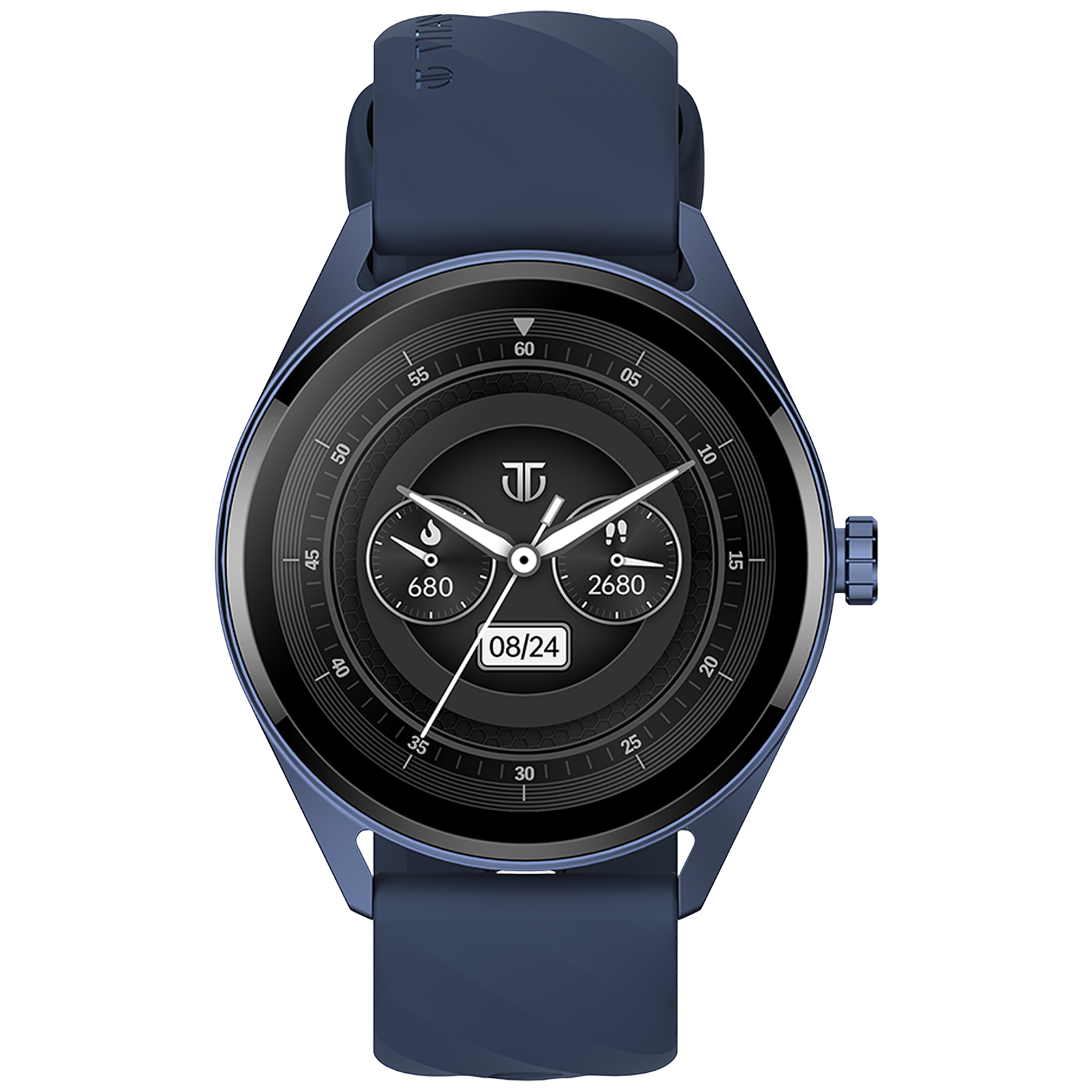 TITAN Crest Smartwatch with Bluetooth Calling (36.3mm AMOLED Display, IP68 Water Resistant, Blue Strap)