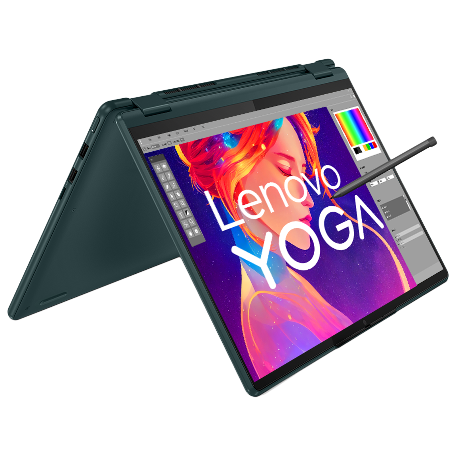 

Lenovo IdeaPad Yoga 6 13ABR8 AMD Ryzen 7 (13.3 inch, 16GB, 1TB, Windows 11 Home, MS Office 2021, AMD Radeon, IPS Display, Dark Teal, 83B2007VIN)
