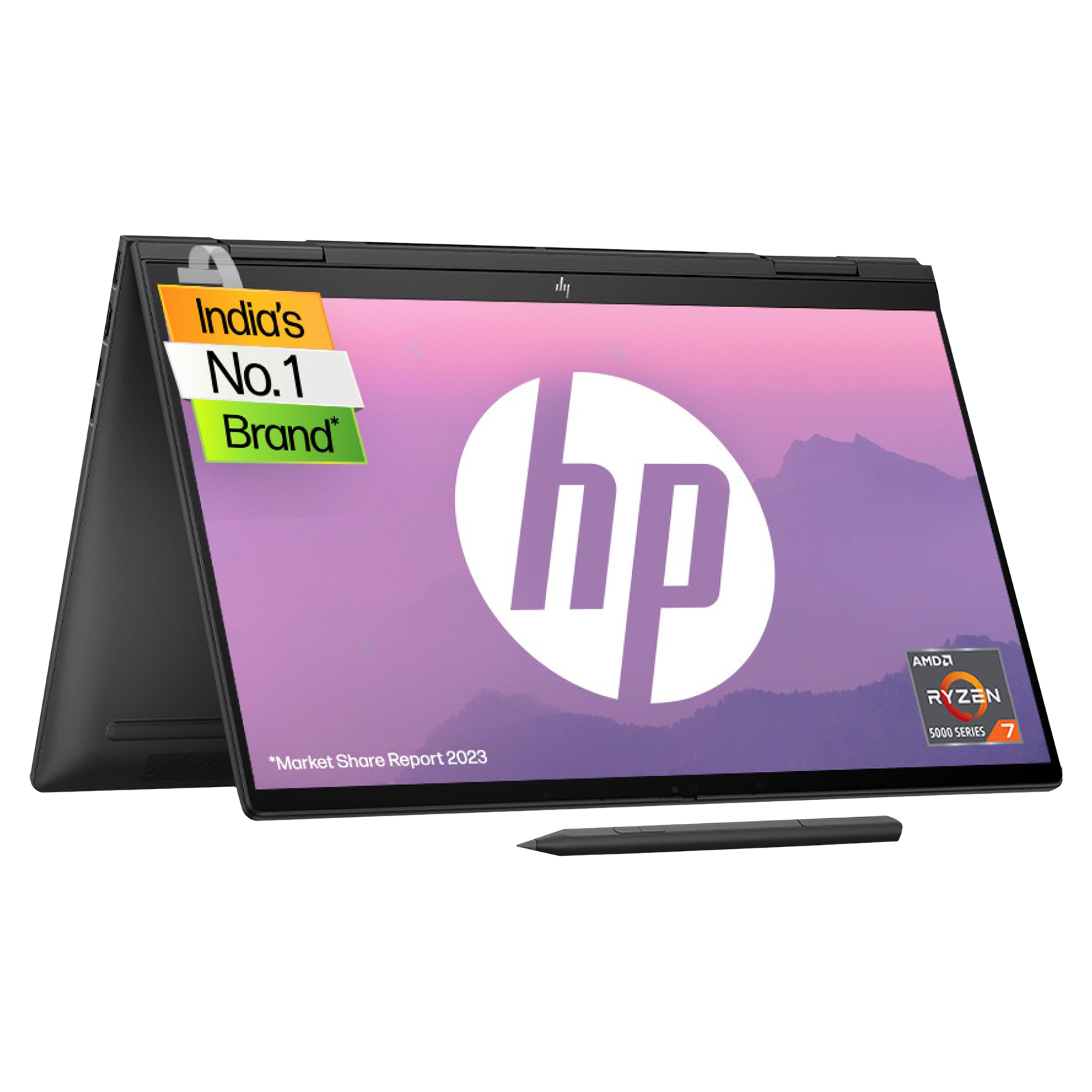 

HP Envy x360 15-fh0019AU AMD Ryzen 7 (15.6 inch, 16GB, 512GB, Windows 11 Home, MS Office 2021, AMD Radeon, FHD IPS Display, Nightfall Black, 8C4S3PA)