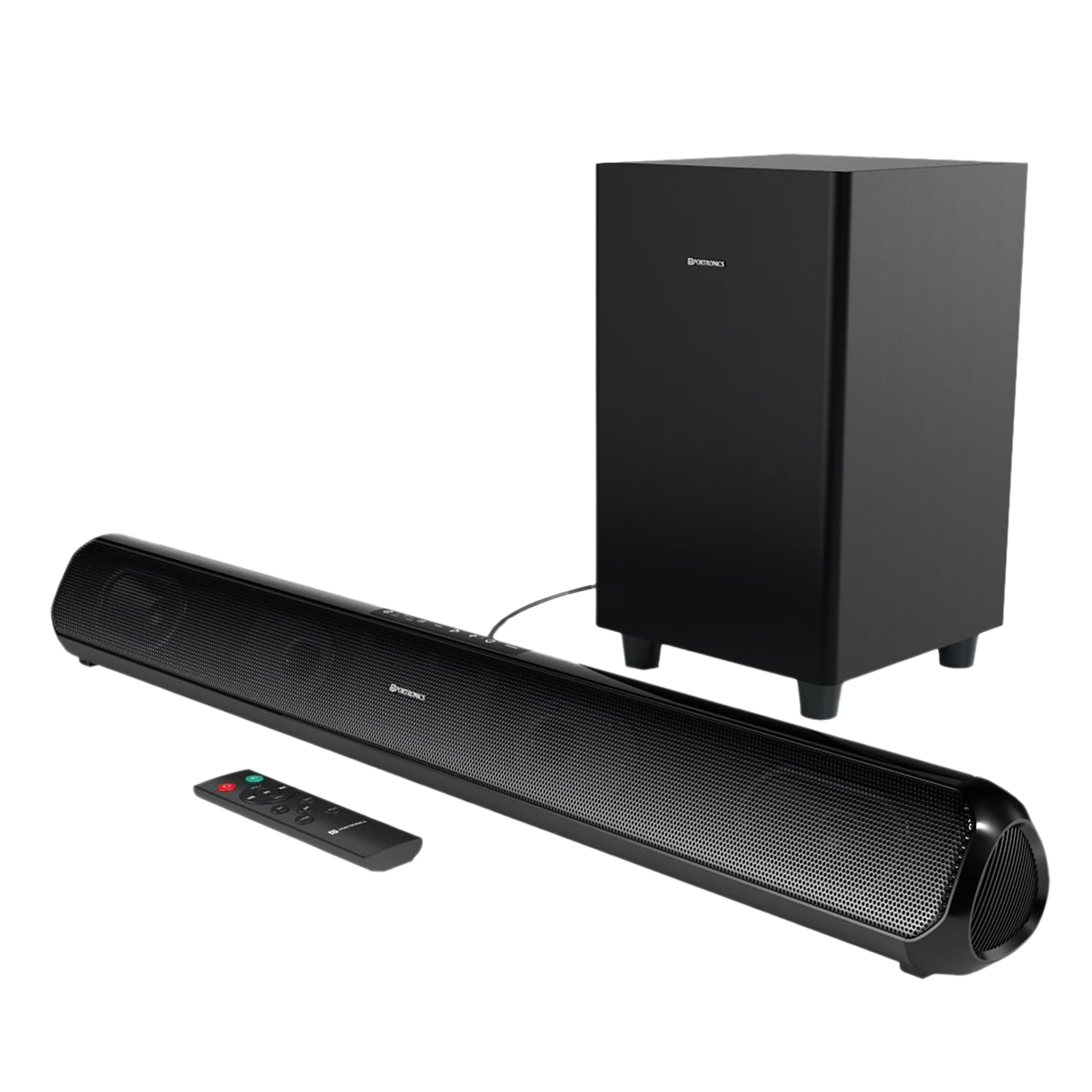 

PORTRONICS Pure Sound Pro X1 100W Bluetooth Soundbar with Remote (3 EQ Modes, 2.1 Channel, Black)