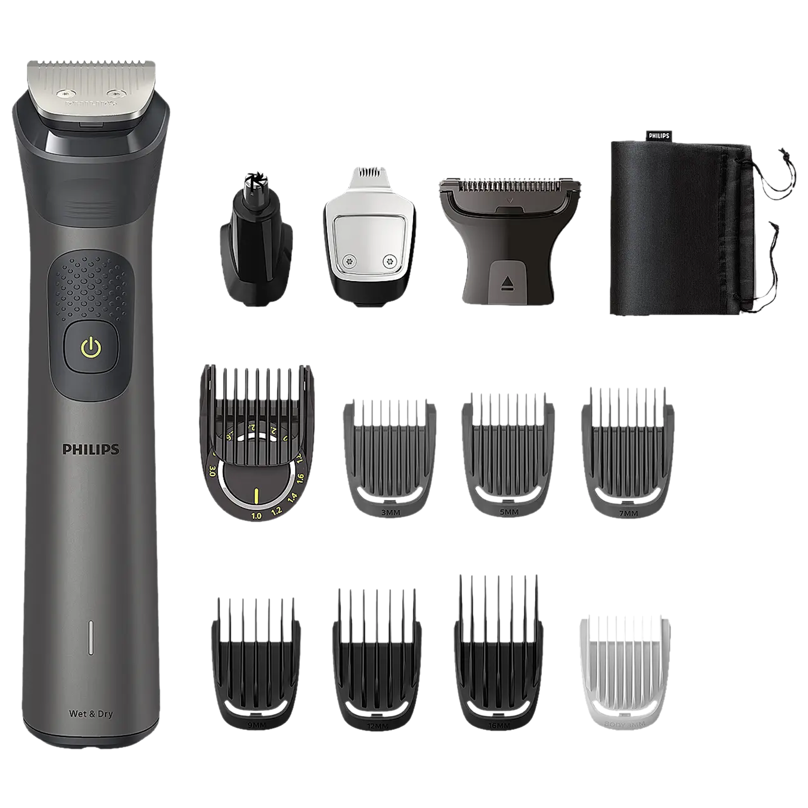 

PHILIPS MG7920/65 13-in-1 Rechargeable Cordless Grooming Kit for Face, Head and Body for Men (120mins Runtime, Beard Sense Technology, Grey)