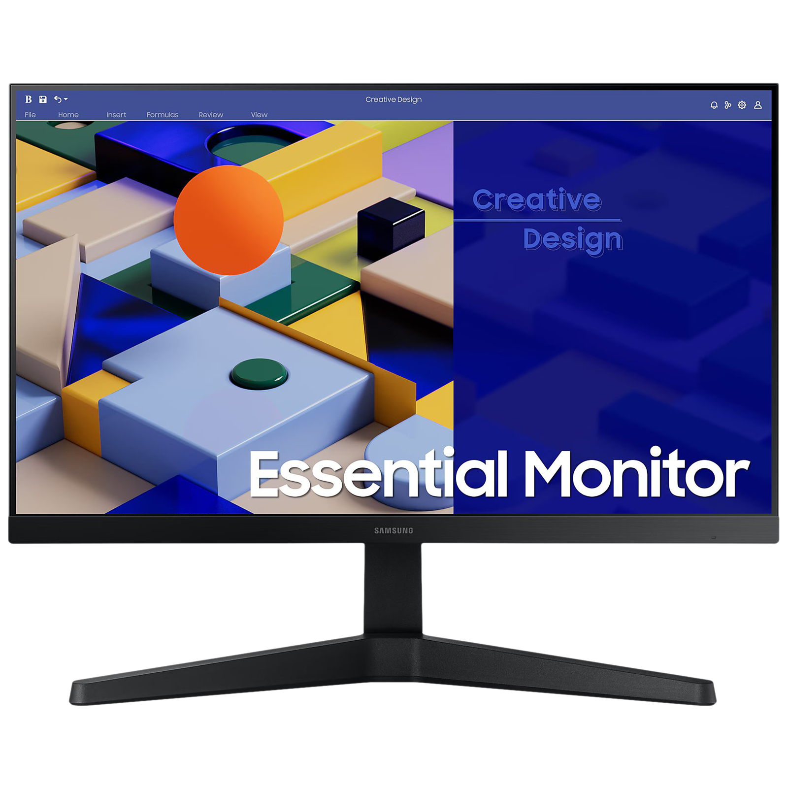 SAMSUNG Essential 55.88 cm (22 inch) Full HD IPS Panel 3 Side Narrow Bezel Height Adjustable Gaming Monitor with AMD Free Sync