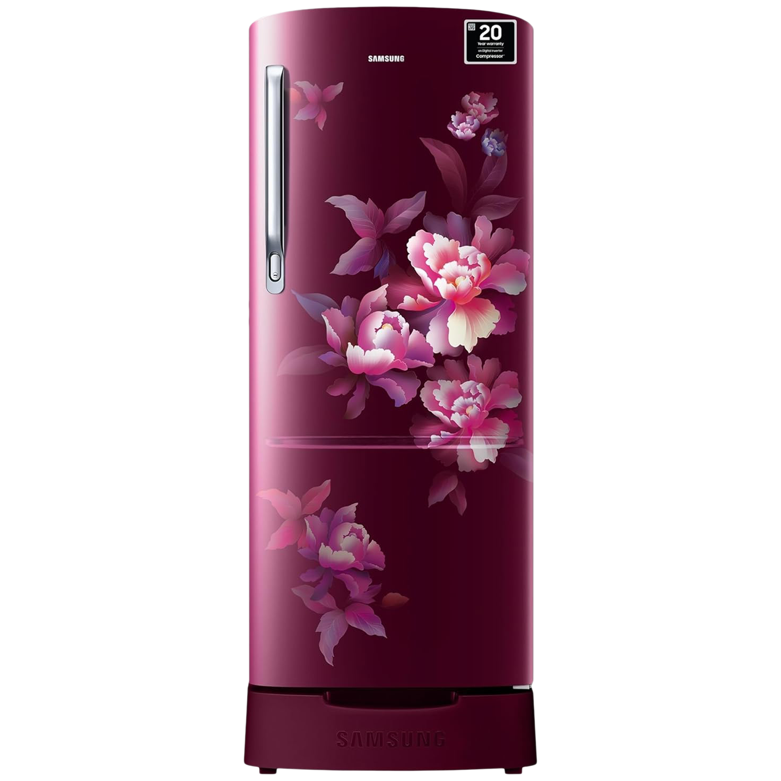 SAMSUNG 183 Litres 5 Star Direct Cool Single Door Refrigerator with Anti Bacterial Gasket (RR20D2825HNNL, Himalaya Poppy Red)