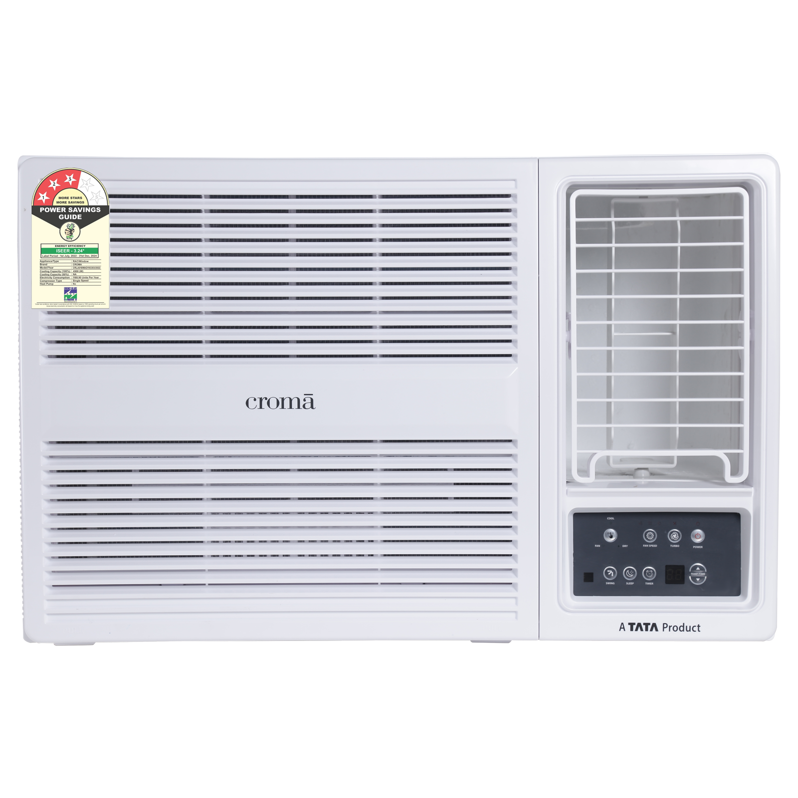 Croma 1.5 Ton 3 Star Fixed Speed Window AC (2024 Model, Copper Condenser, Dust Filter, CRLA018WAD193306)