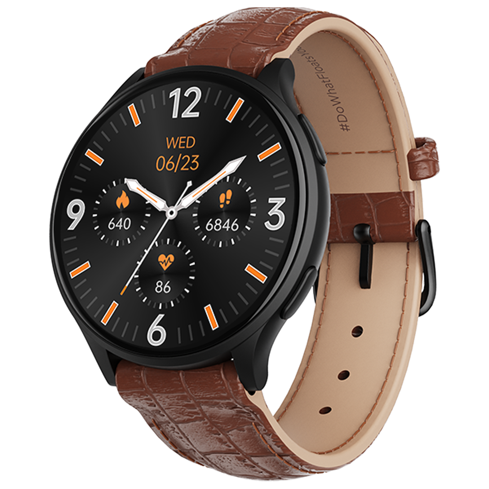 

boAt Lunar Prime Smartwatch with Bluetooth Calling (36.83mm AMOLED Display, IP67 Water Resistant, Brown Leather Strap)