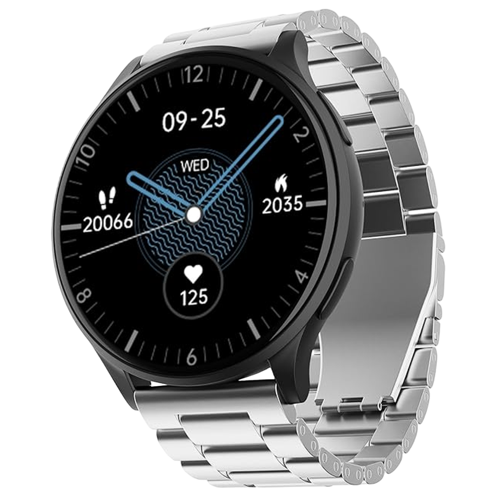 

boAt Lunar Prime Smartwatch with Bluetooth Calling (36.83mm AMOLED Display, IP67 Dust, Sweat & Splash Resistant, Steel Silver Strap)