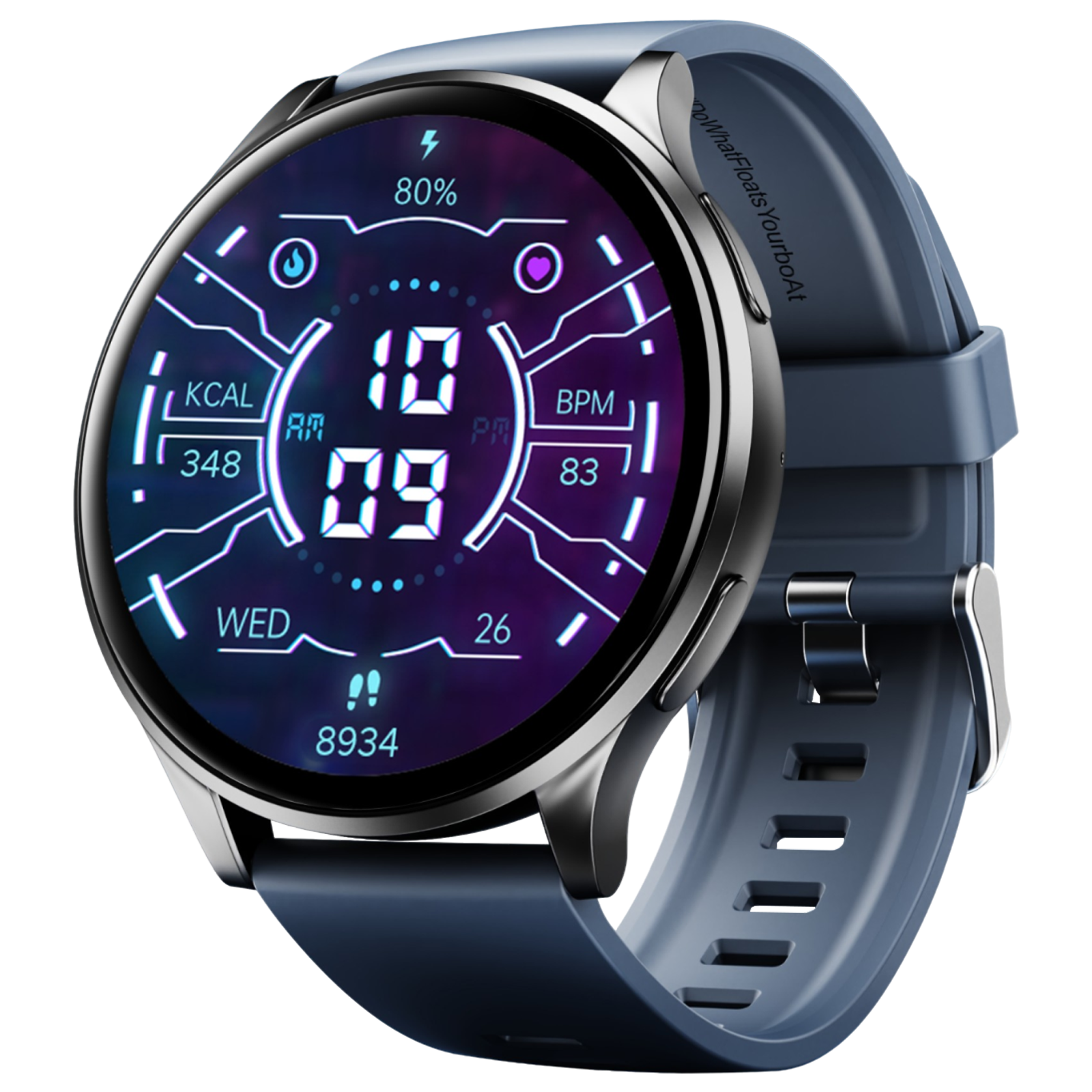 

boAt Lunar Prime Smartwatch with Bluetooth Calling (36.83mm AMOLED Display, IP67 Dust, Sweat & Splash Resistant, Cool Blue Strap)