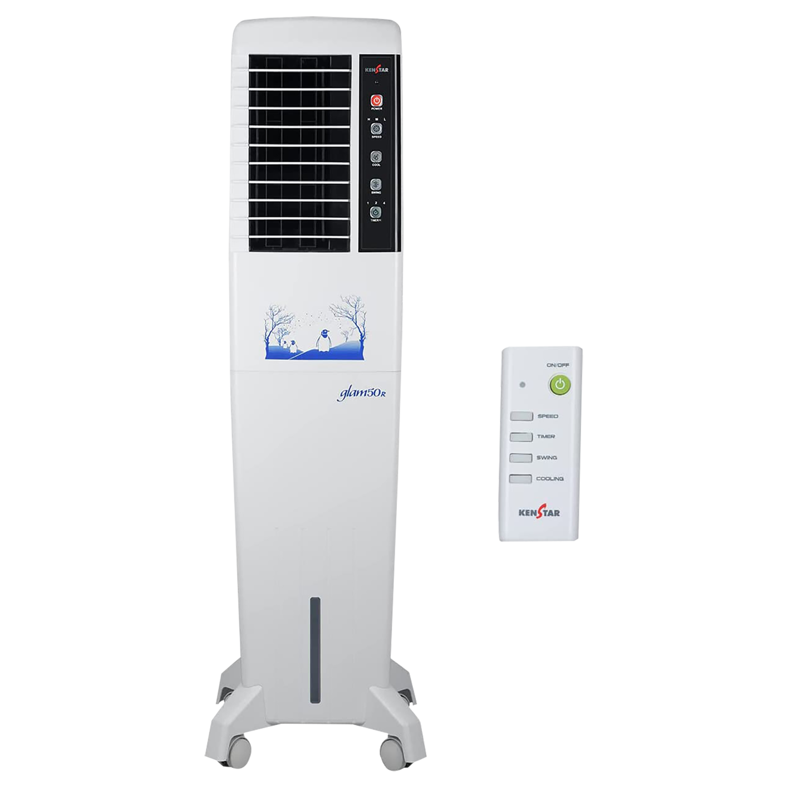 KENSTAR Glam HC RE 50 Litres Tower Air Cooler with Quadraflow Technology (Inverter Compatible, White)