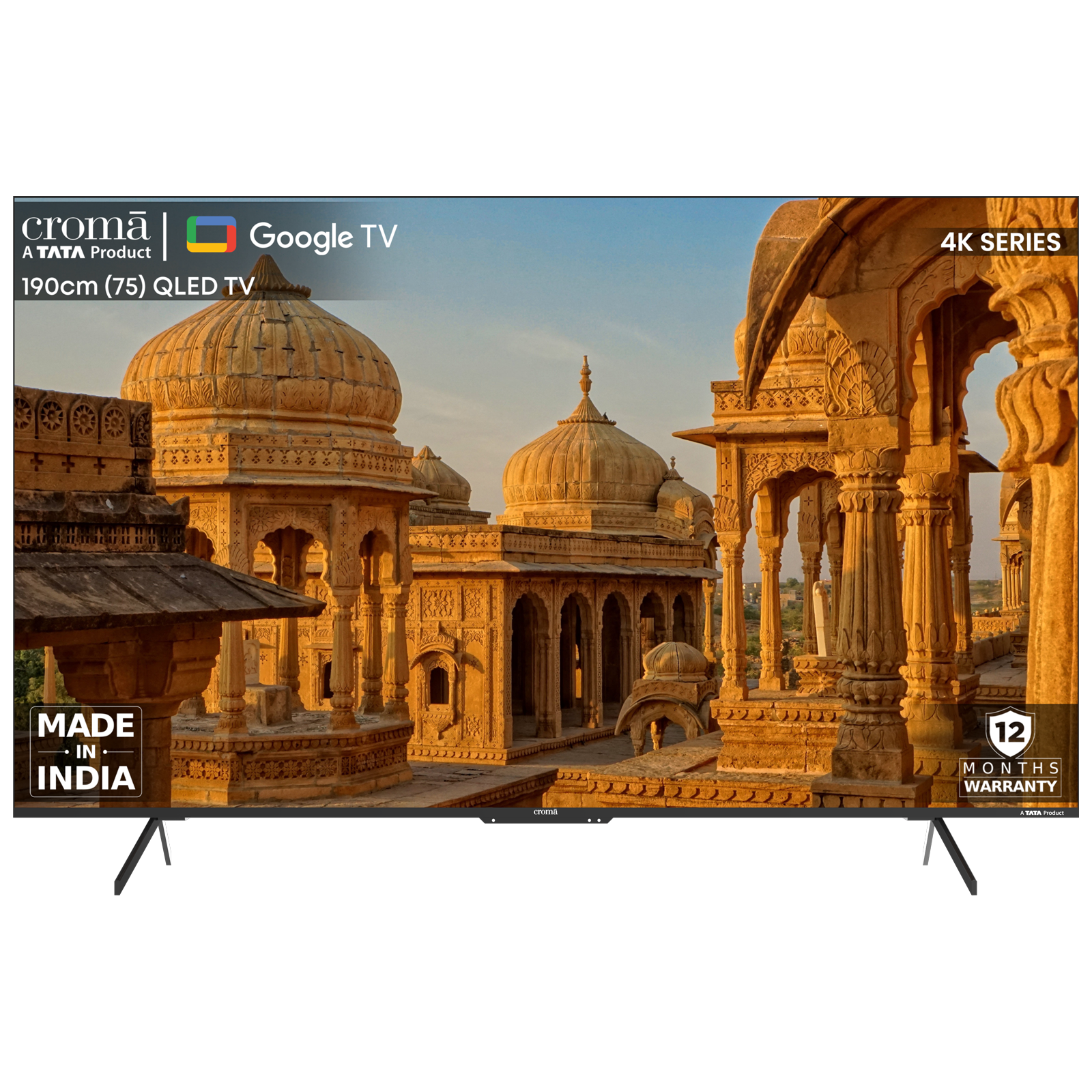 Croma CREL075UGC024602 190 cm (75 inch) QLED 4K Ultra HD Google TV with Dolby Vision & Dolby Atmos (2024 model)