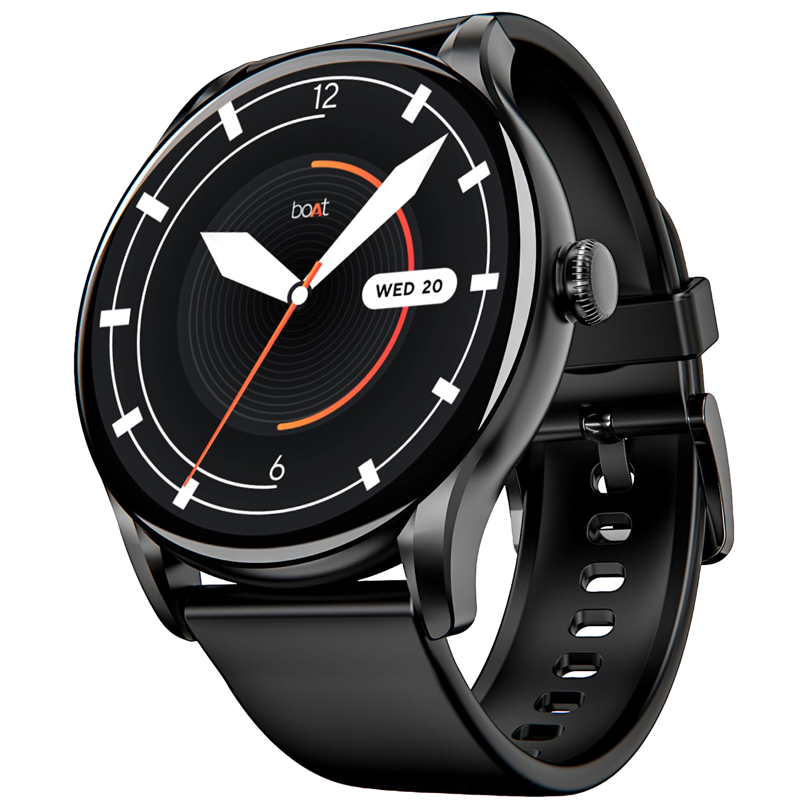 boAt Lunar Connect Ace Smartwatch with Bluetooth Calling (36.32mm AMOLED Display, IP68 Dust, Sweat & Water Resistant, Charcoal Black Strap)