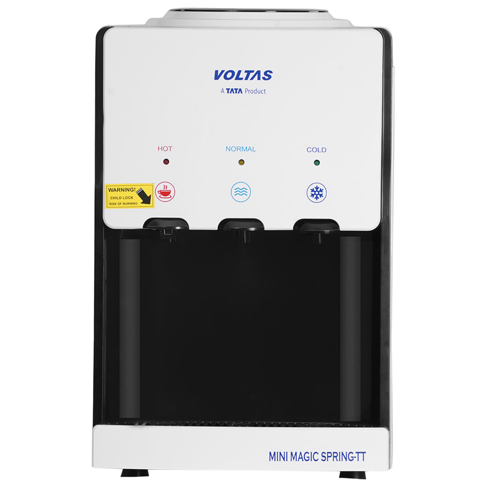 Voltas Minimagic Spring TT Hot, Cold & Normal Top Load Water Dispenser with Eco-friendly Refrigerant (White and Black)