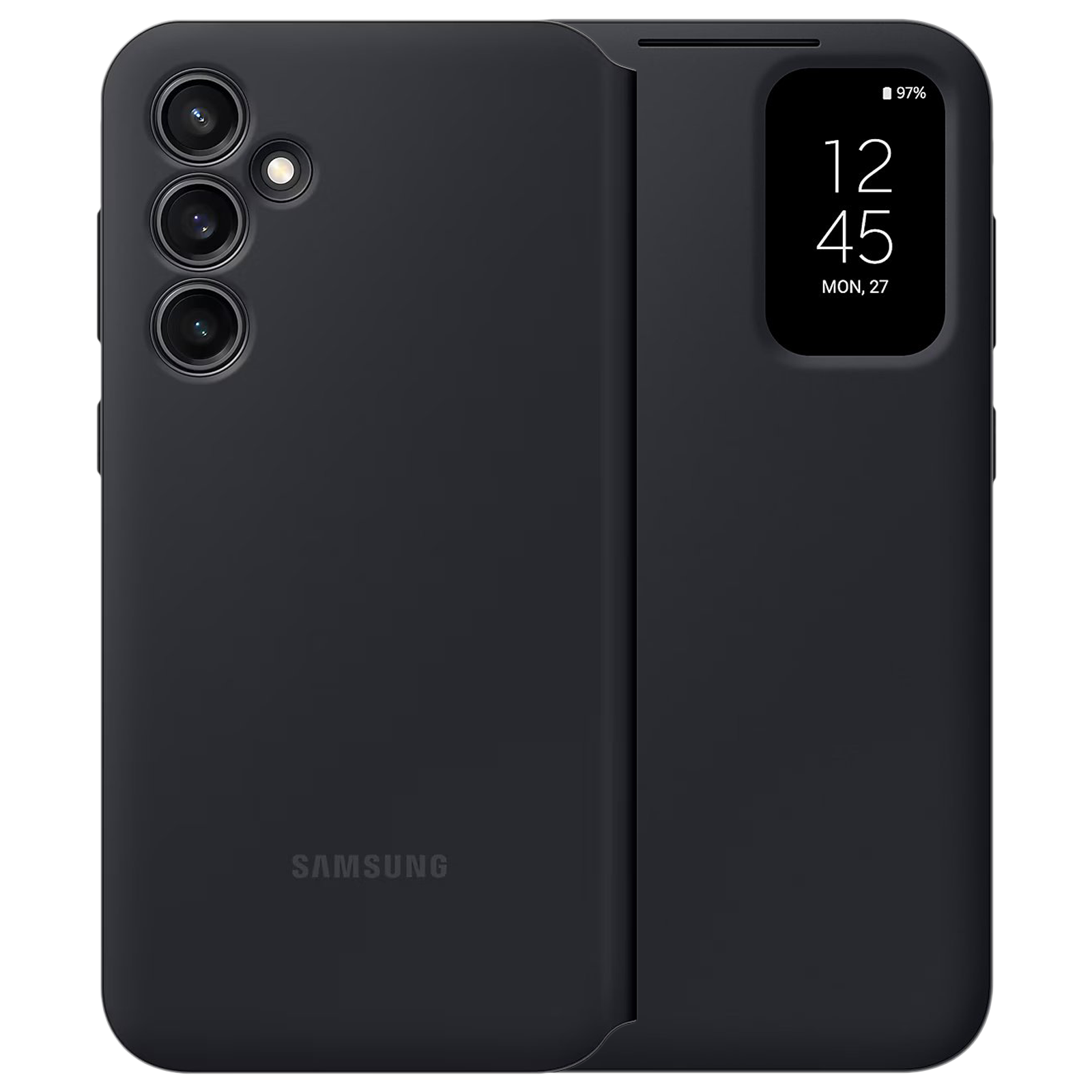 SAMSUNG Soft Bio PU Flip Case for Galaxy S23 FE (Built in Card Pocket, Black)