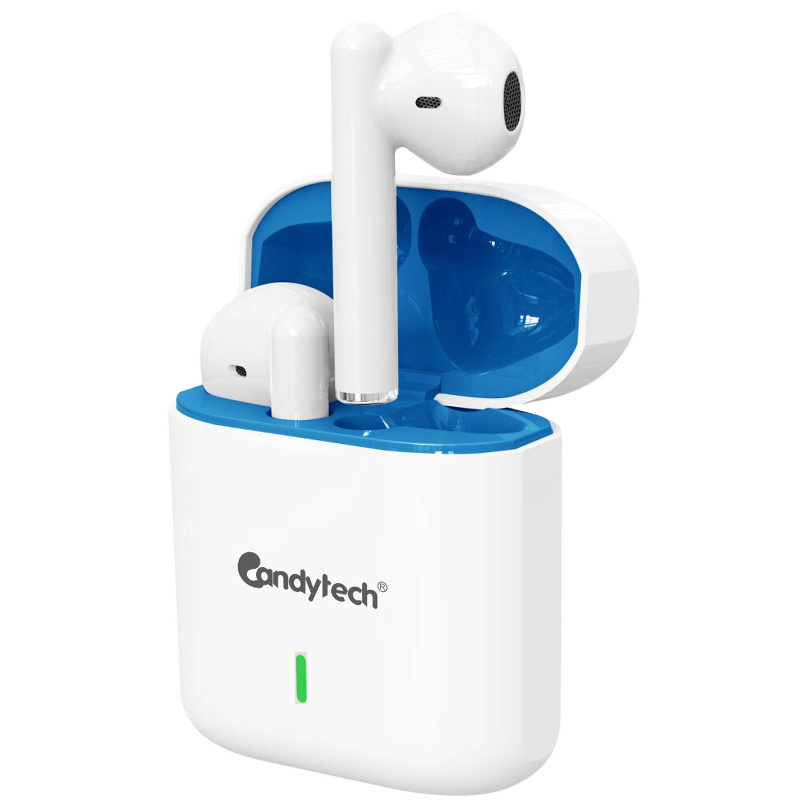 Candytech Emoji TWS Earbuds (Dual Pairing, Blue and White)