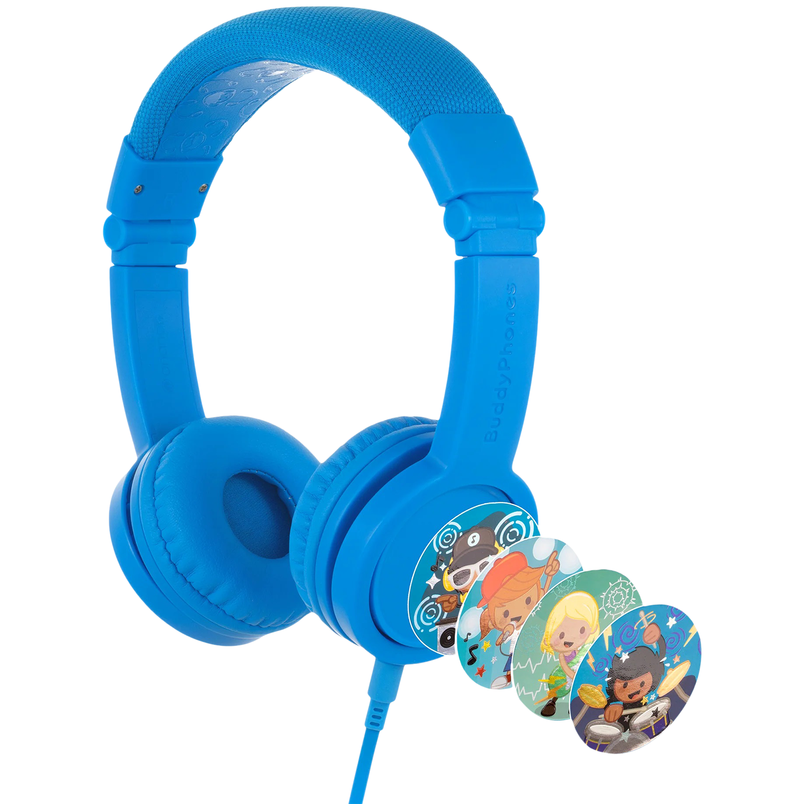 onanoff BuddyPhones Explore Plus Wired Headphone with Mic (Over Ear, Cool Blue)