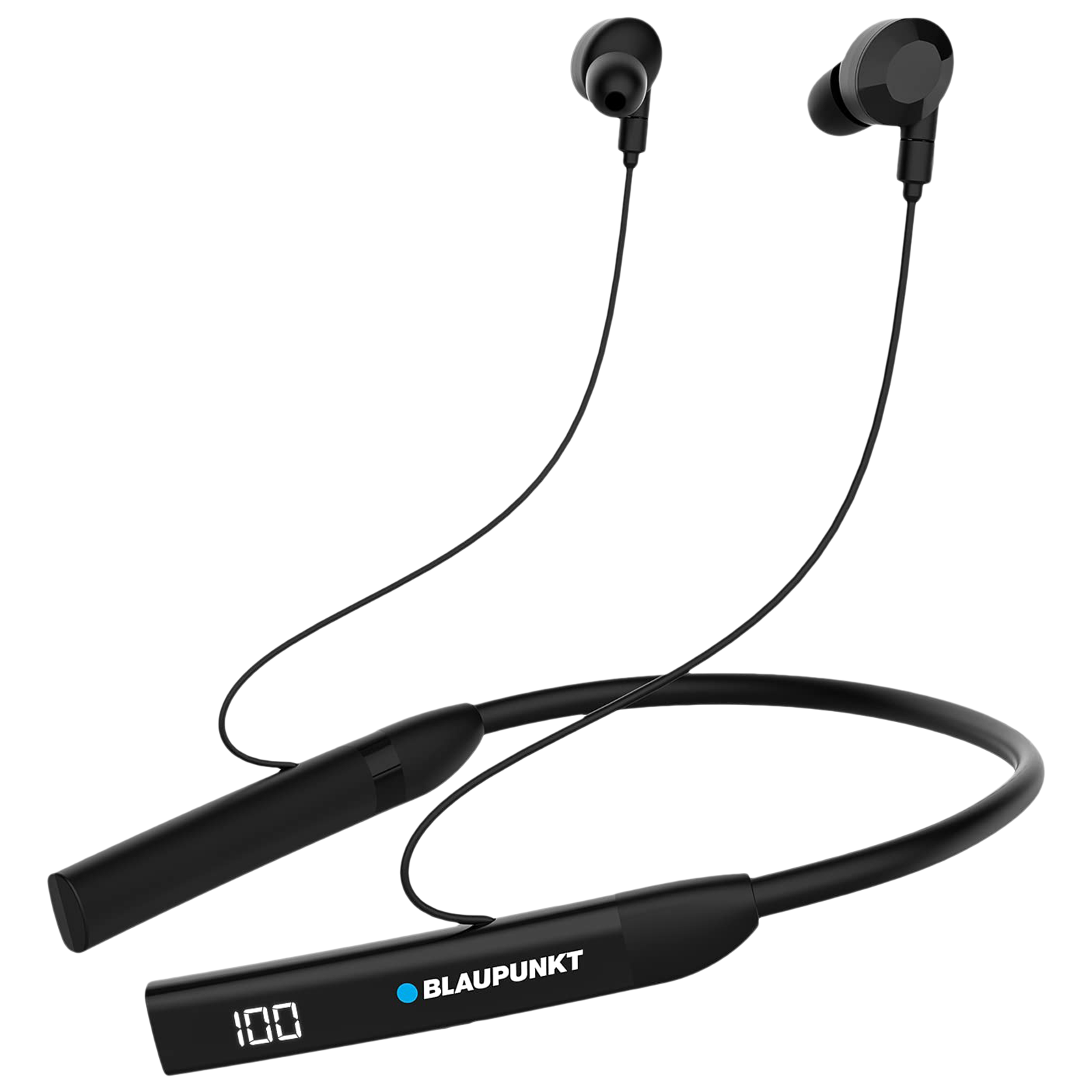 Blaupunkt BE100 Neckband with Noise Isolation (Sweat Resistant, Bass Demon Technology, Black)