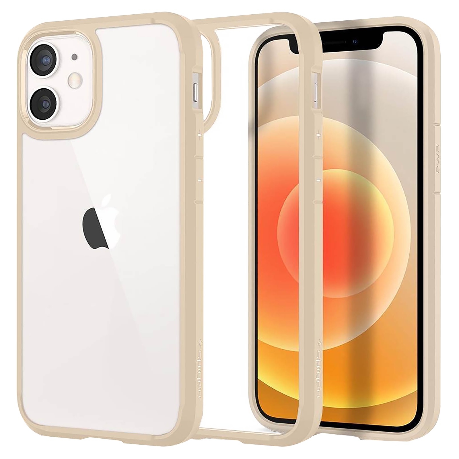 

spigen Ultra Hybrid TPU Back Cover for Apple iPhone 12 Mini (Wireless Charging Compatible, Sand Beige)