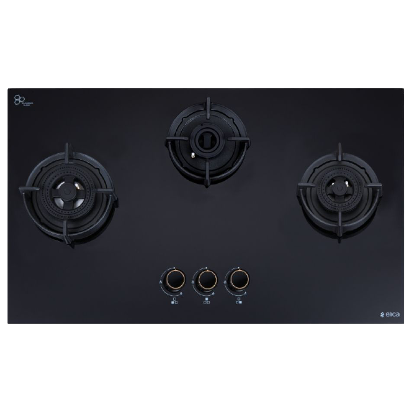 elica FLEXI DFS AB Series 3 Burner Automatic Hob (Battery Operated, Black)