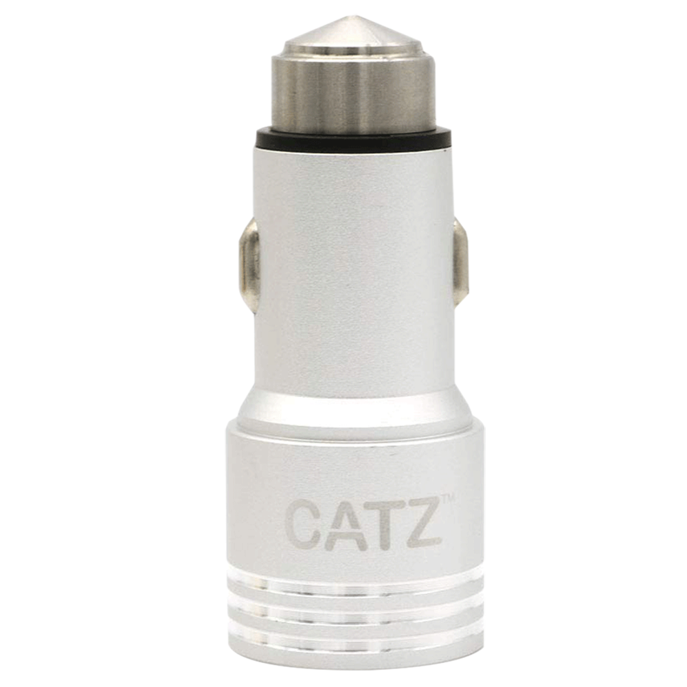 Brilyant 2 Ampere 2 USB Ports Car Charging Adapter (Compact Design, CZ-CC2-SV, Silver)