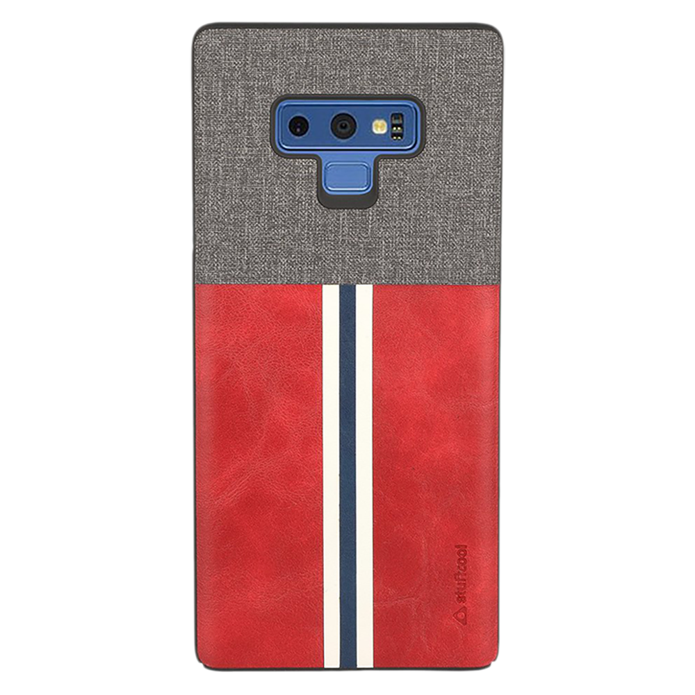 

stuffcool Eto Sport PU Leather Back Cover for Samsung Galaxy Note 9 (Camera Protection, Red and Grey), Red/grey