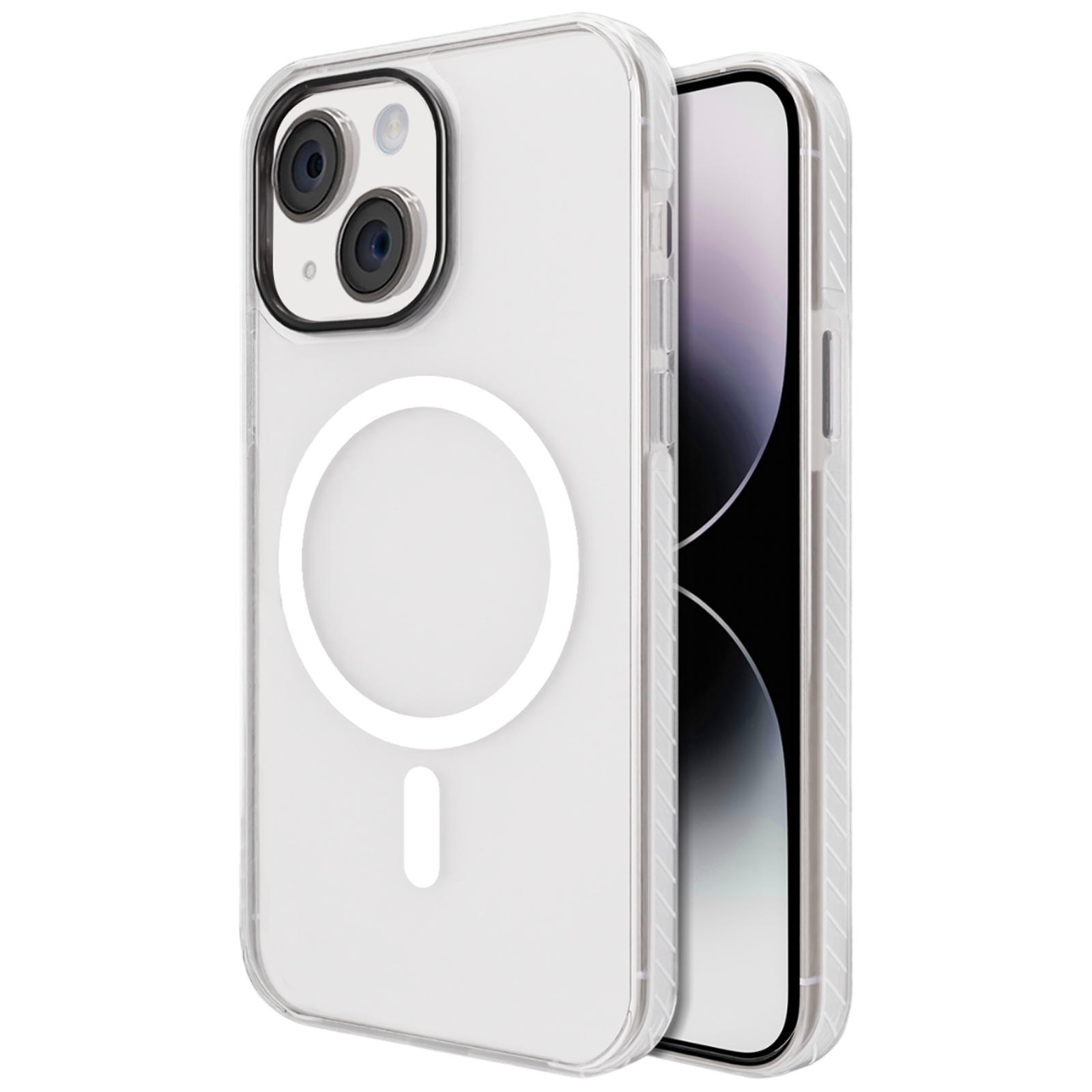 Croma Hard TPU Back Cover for Apple iPhone 15 Plus (MagSafe Compatible, White)