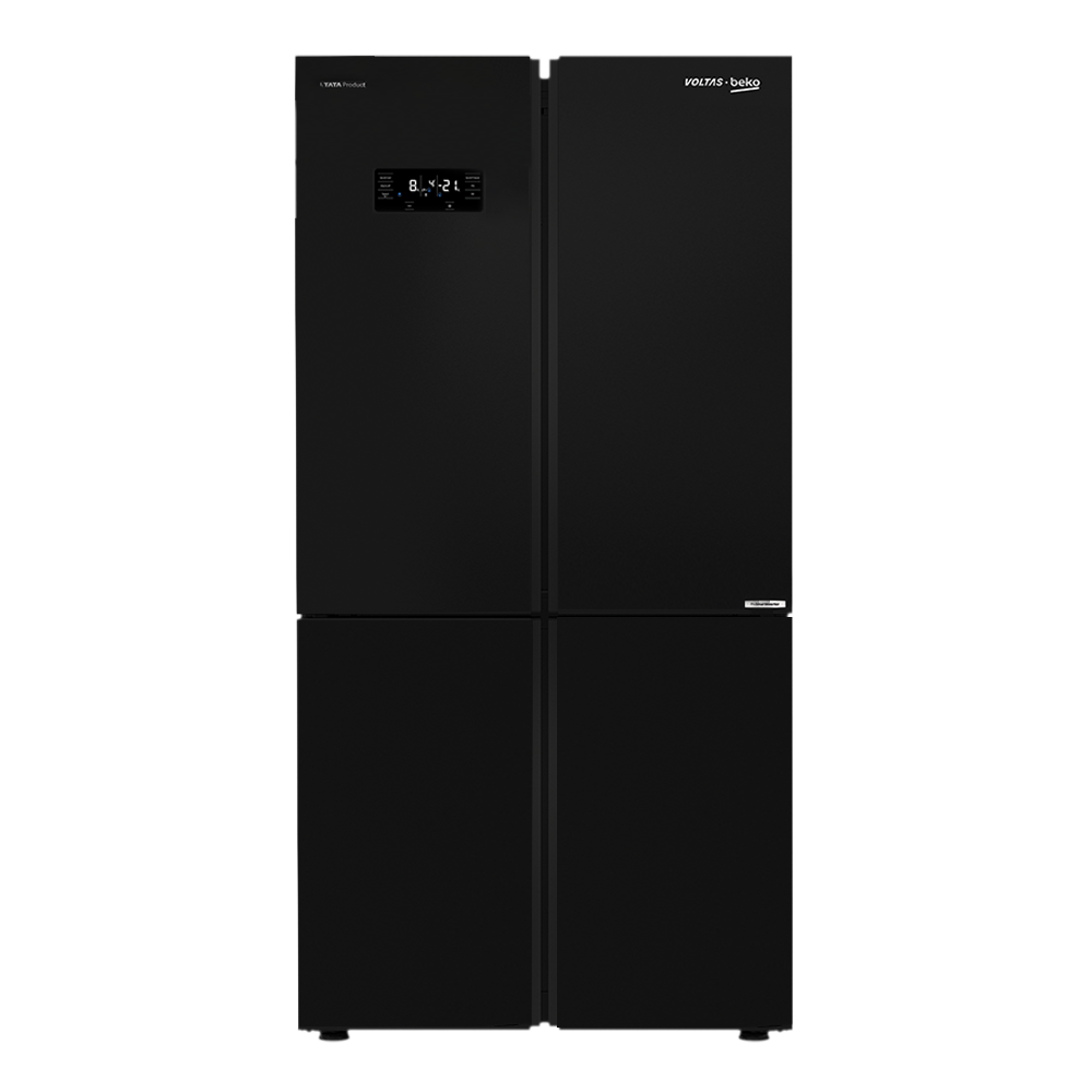 VOLTAS beko 626 Litres Frost Free Side by Side Refrigerator with Neo Frost Dual Cooling (RSB64GF, Glass Black)