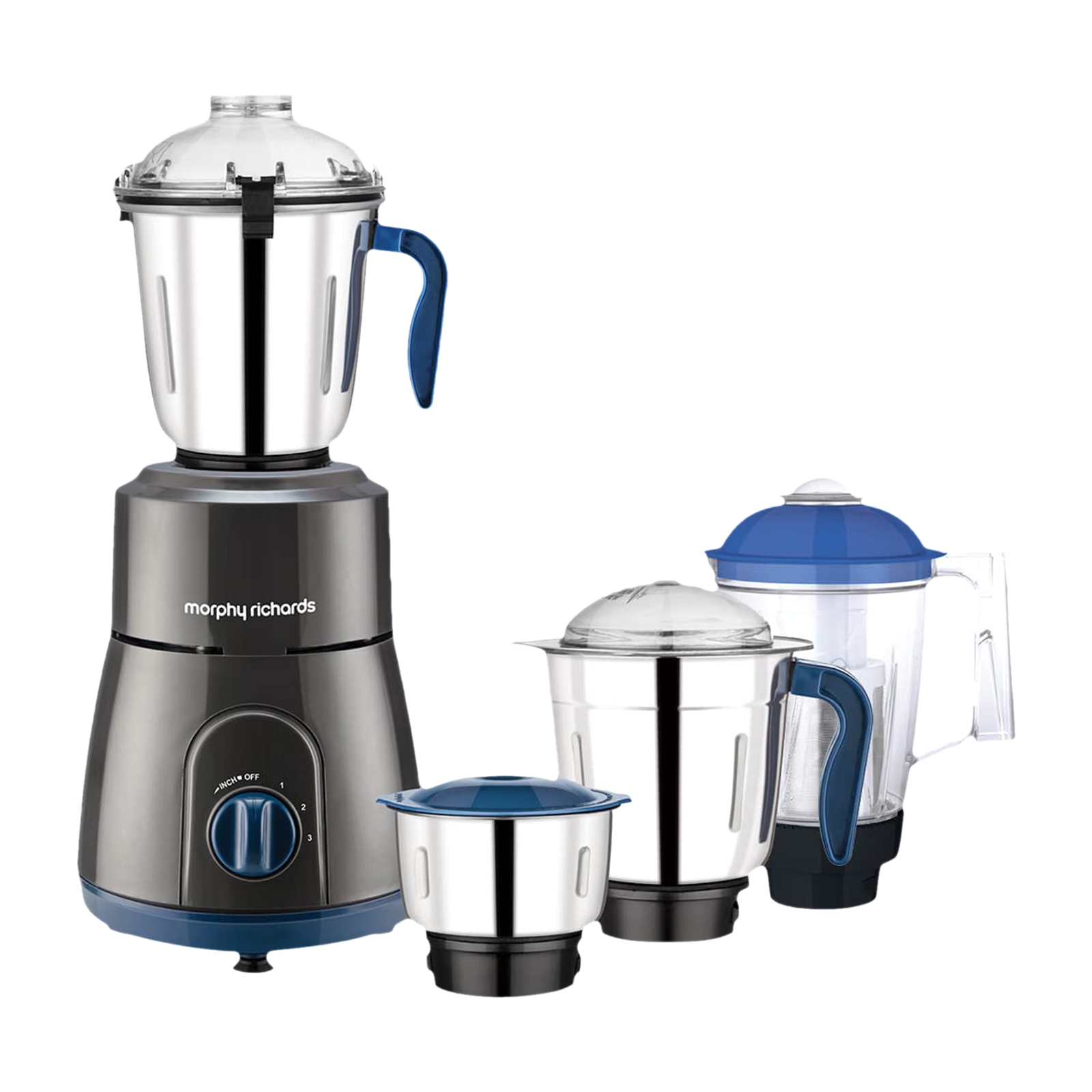 morphy richards Relish 750 Watt 4 Jars Mixer Grinder (20000 RPM, Overload Protection, Black & Blue)