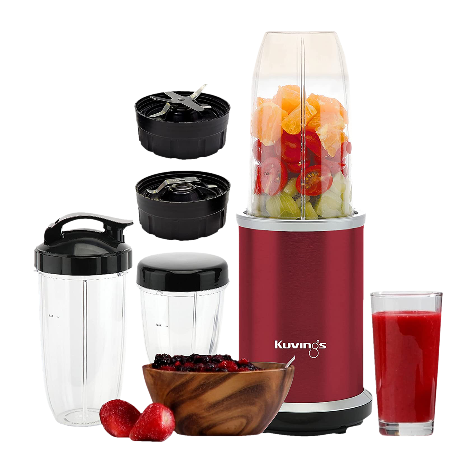 Kuvings Nutri Pro 1000 Watt 2 Jars Blender (22000 RPM, Super Quiet Motor, Ferrari Red)