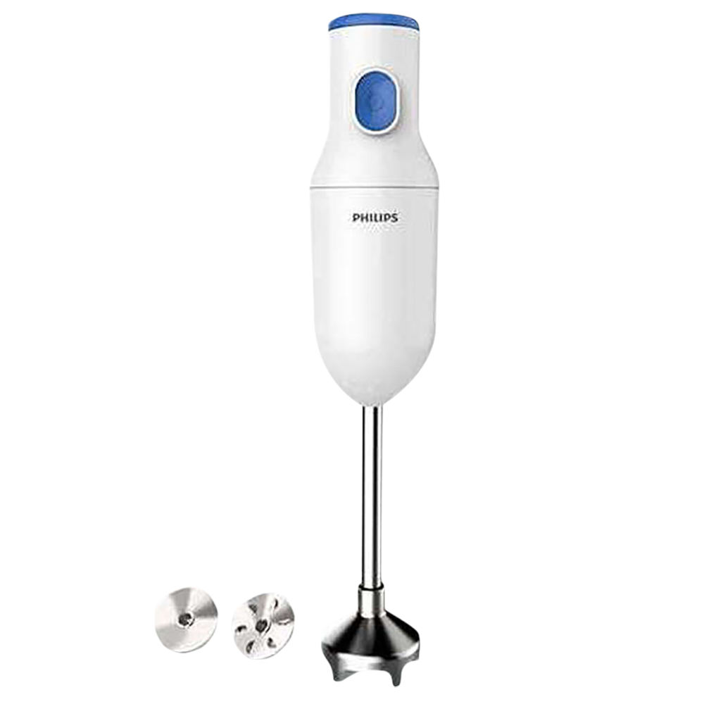 PHILIPS Daily Collection 250 Watt Hand Blender with 2 Attachments (Safety Carry Lock, Blue & White)