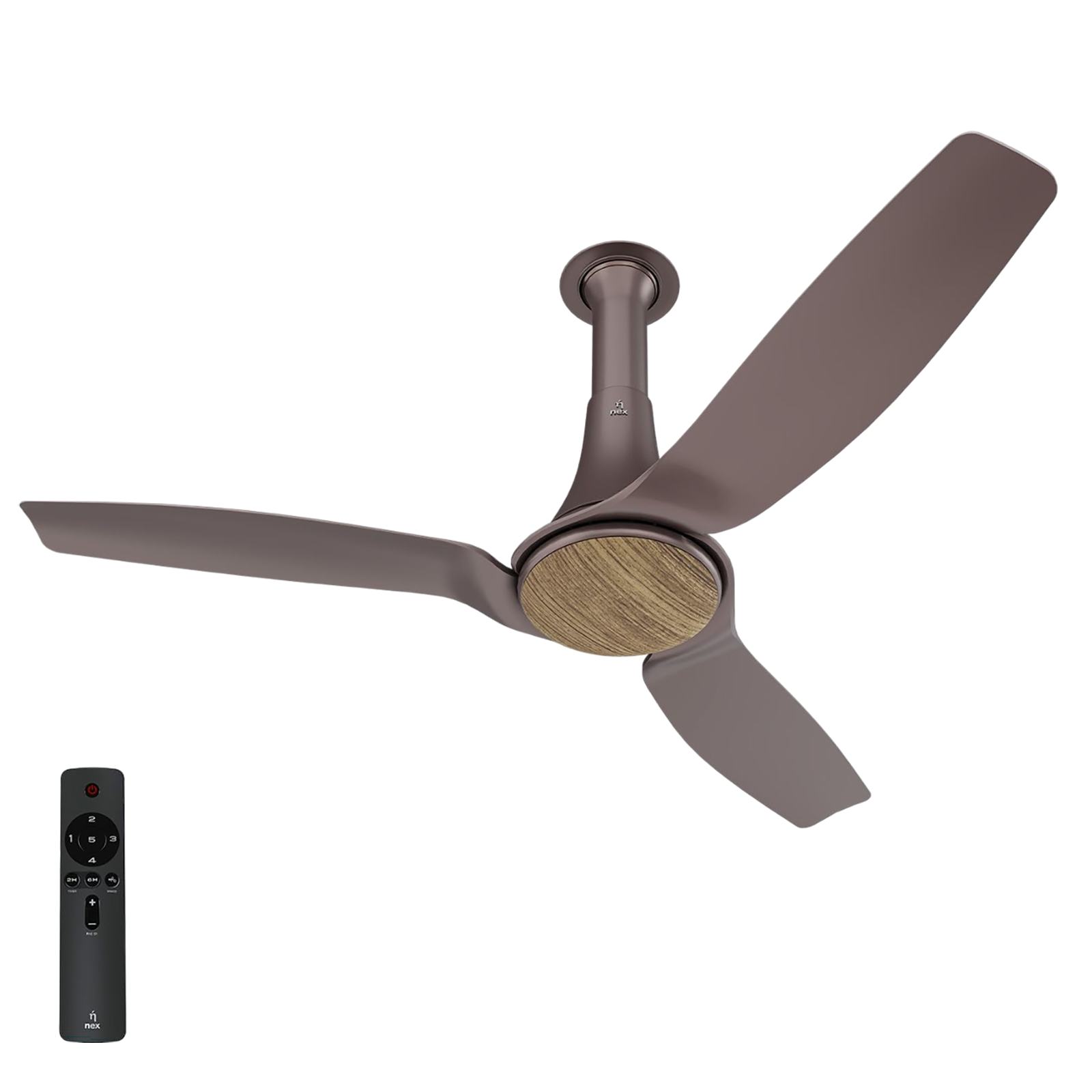 nex Dryft A90 5 Star 1200mm 3 Blade BLDC Motor Ceiling Fan with Remote (Dust Resistant, Chestnut Brown)