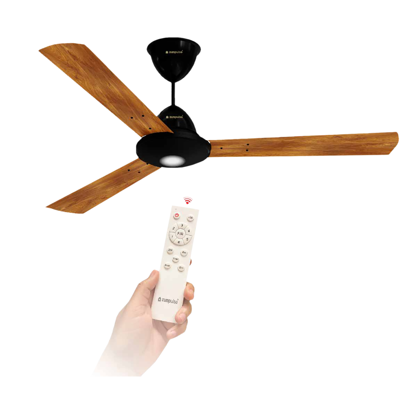 zunpulse Revelle 5 Star 1200mm 3 Blade BLDC Motor Ceiling Fan with Remote (Noiseless Operation, Teakwood) deal from croma