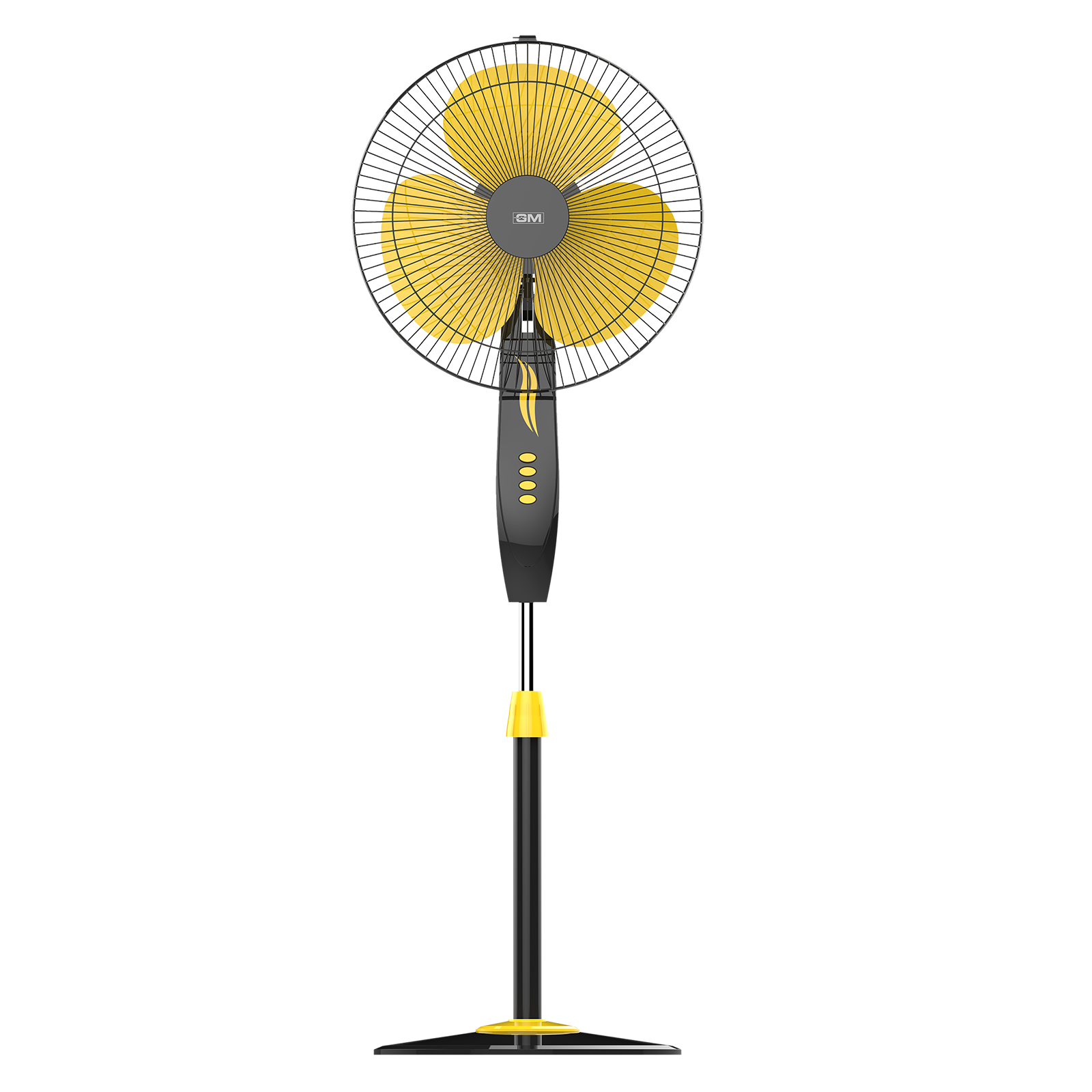 

GM Livo 400mm 3 Blade Noiseless Operation Pedestal Fan (Rust Proof, Yellow & Black)