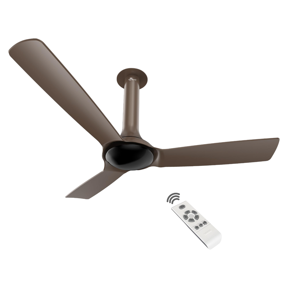 LUMINOUS New York Chelsea 5 Star 1200mm 3 Blade BLDC Motor Ceiling Fan with Remote (Energy Saving, Caramel Brown)