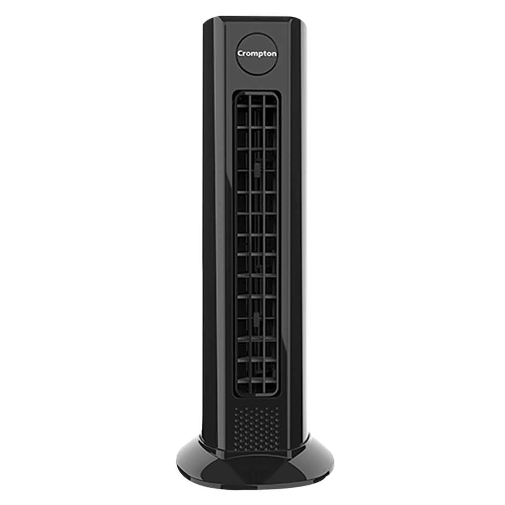 Crompton Air Buddy Bladeless 700 m3/hr Air Delivery Tower Fan (Soft Focused Air, Black)