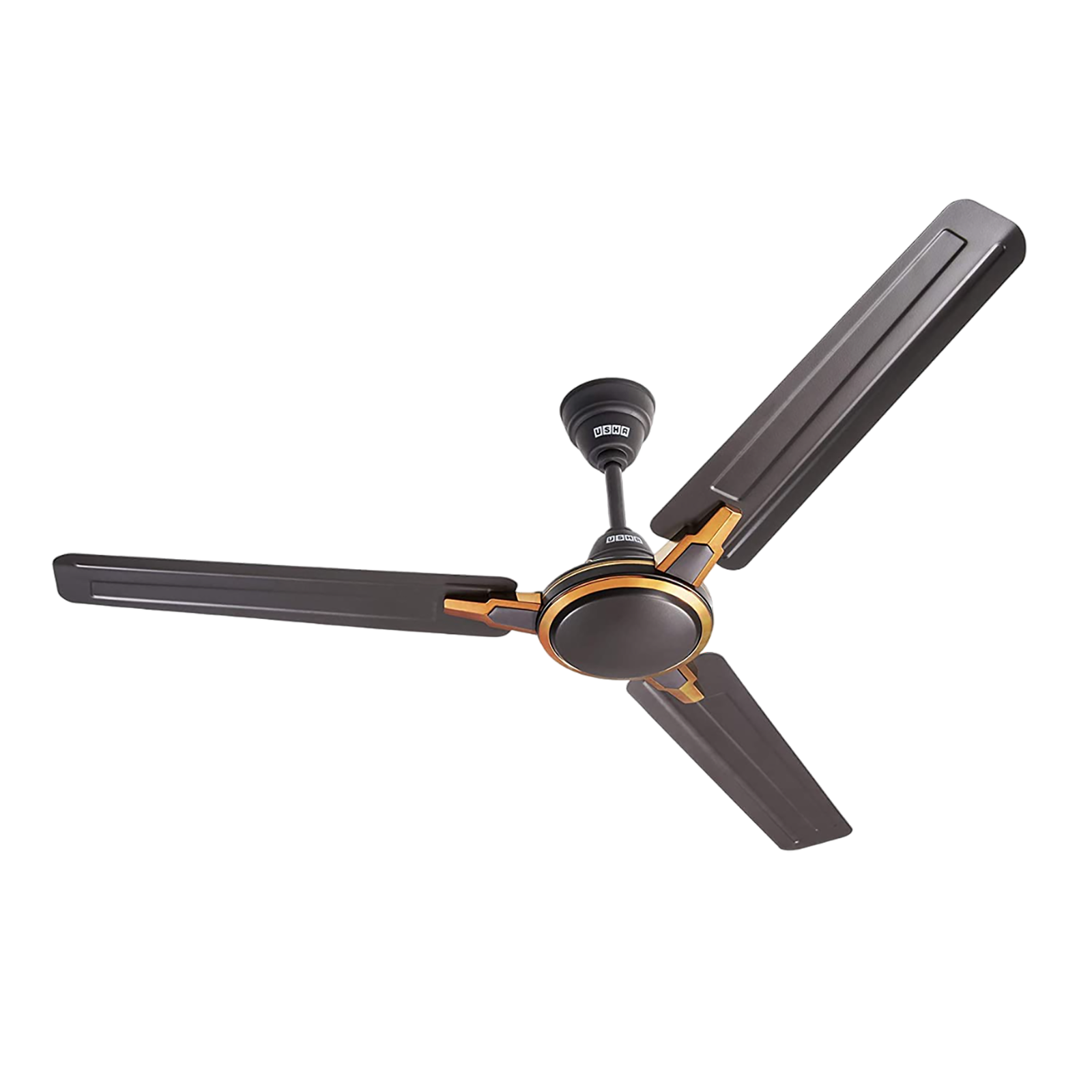 

USHA Racer Chrome 1 Star 1200mm 3 Blade Copper Motor Ceiling Fan (Low Voltage, Smoke Brown)