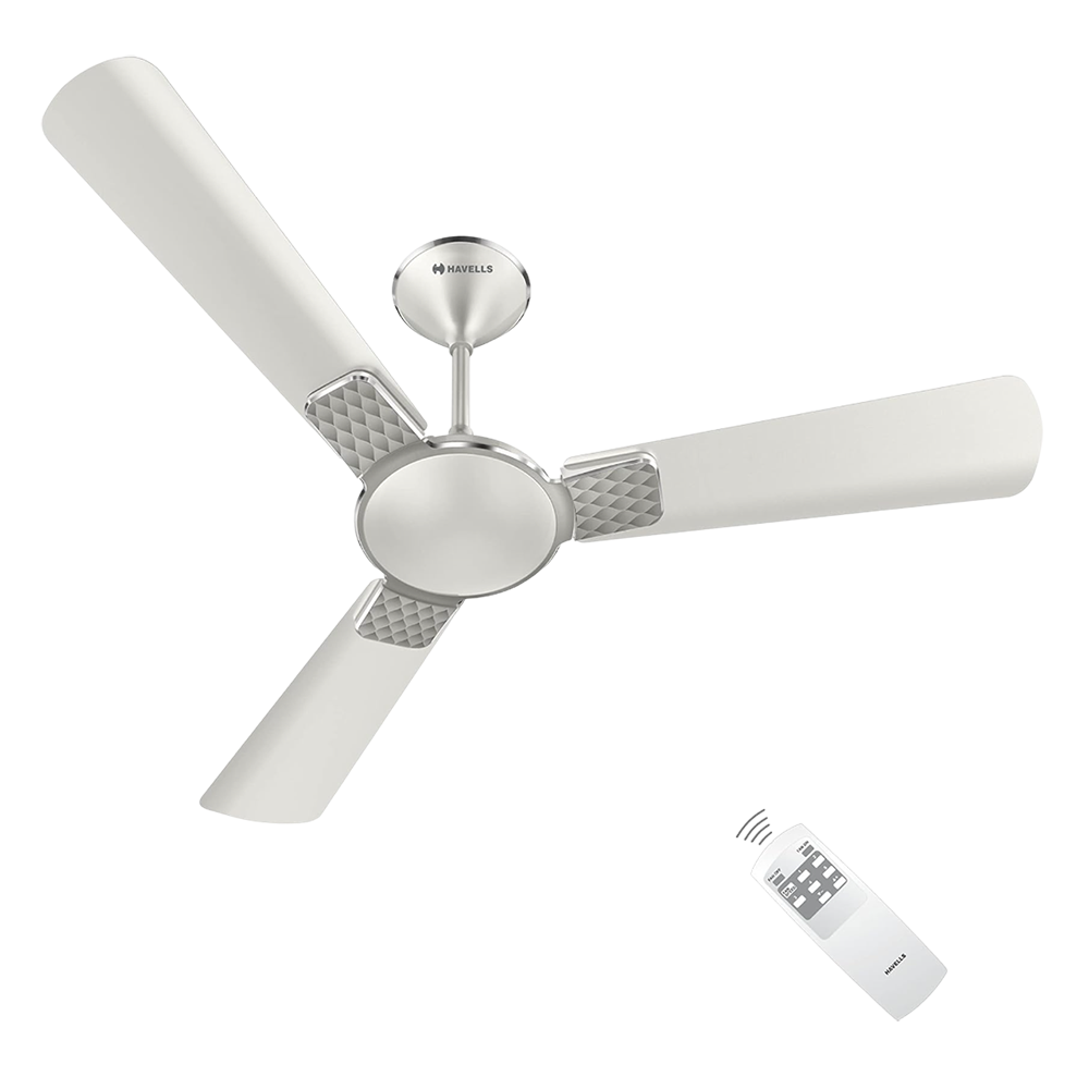 HAVELLS Enticer 5 Star 1200mm 3 Blade BLDC Motor Ceiling Fan with Remote (Dust Resistant, Pearl White Chrome)