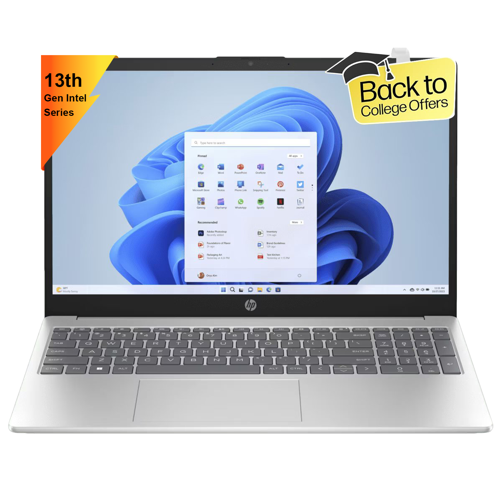 Buy HP 15-fd0013TU Intel Core i5 13th Gen (15.6 inch, 16GB, 512GB, Windows  11 Home, MS Office 2021, Intel Iris Xe, FHD Display, Natural Silver,  7P705PA) Online - Croma