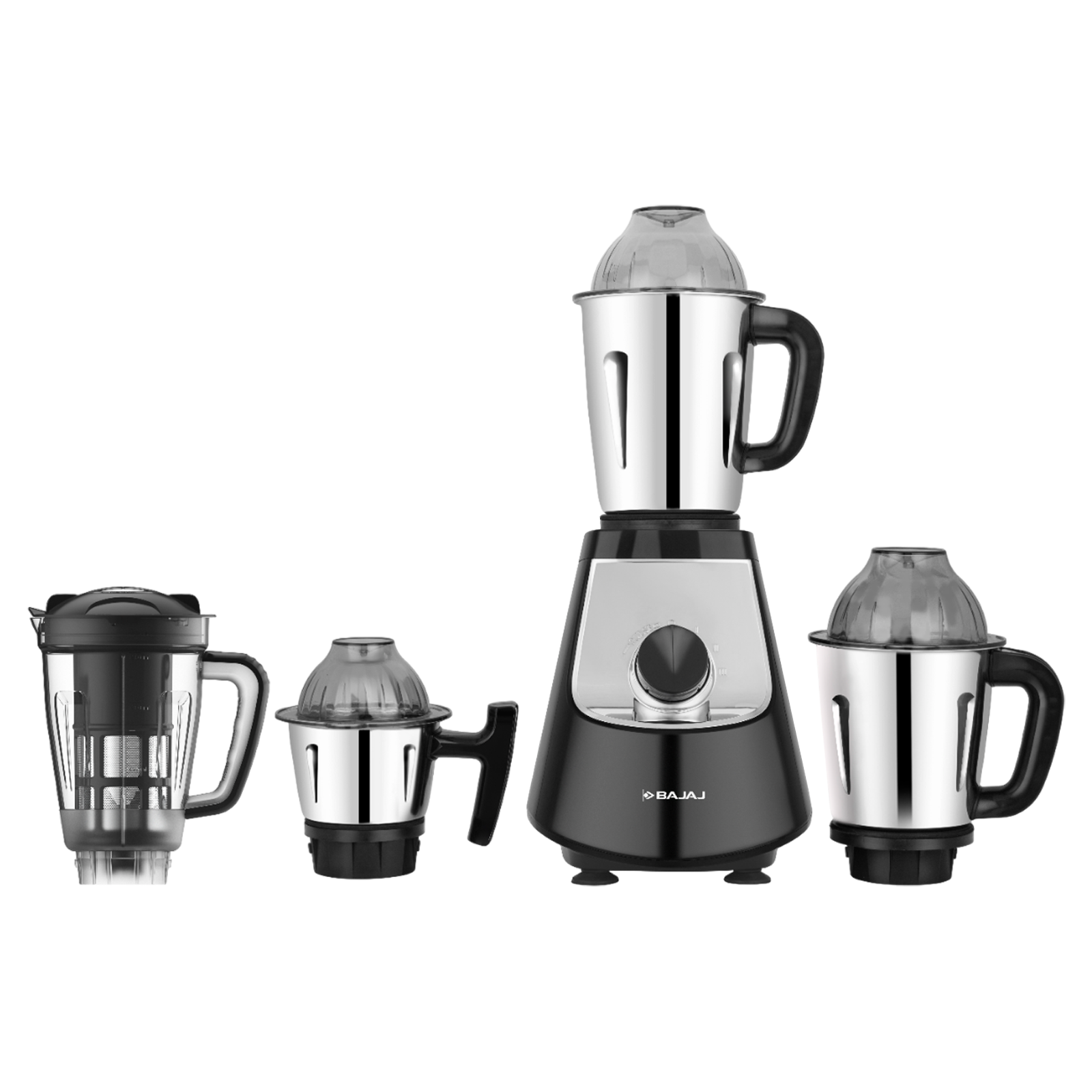 

BAJAJ Evoque 1000 Watt 4 Jars Mixer Grinder (Efficient Grinding, Jet Black)