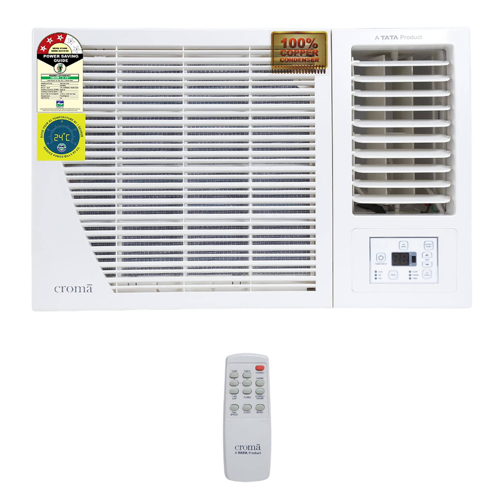 Croma 1.5 Ton 3 Star Fixed Speed Window AC (2024 Model, Copper Condenser, Dust Filter, CRLA018WAD199403)