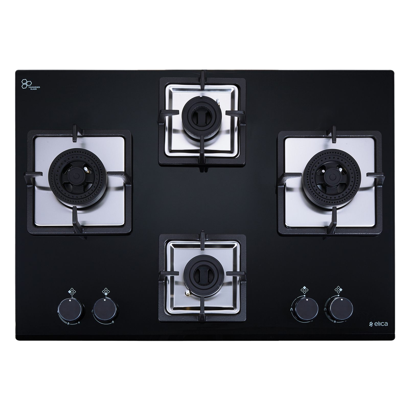 elica FLEXI AB 470 DX DFS 4 Burner Automatic Hob (Battery Operated, Black)