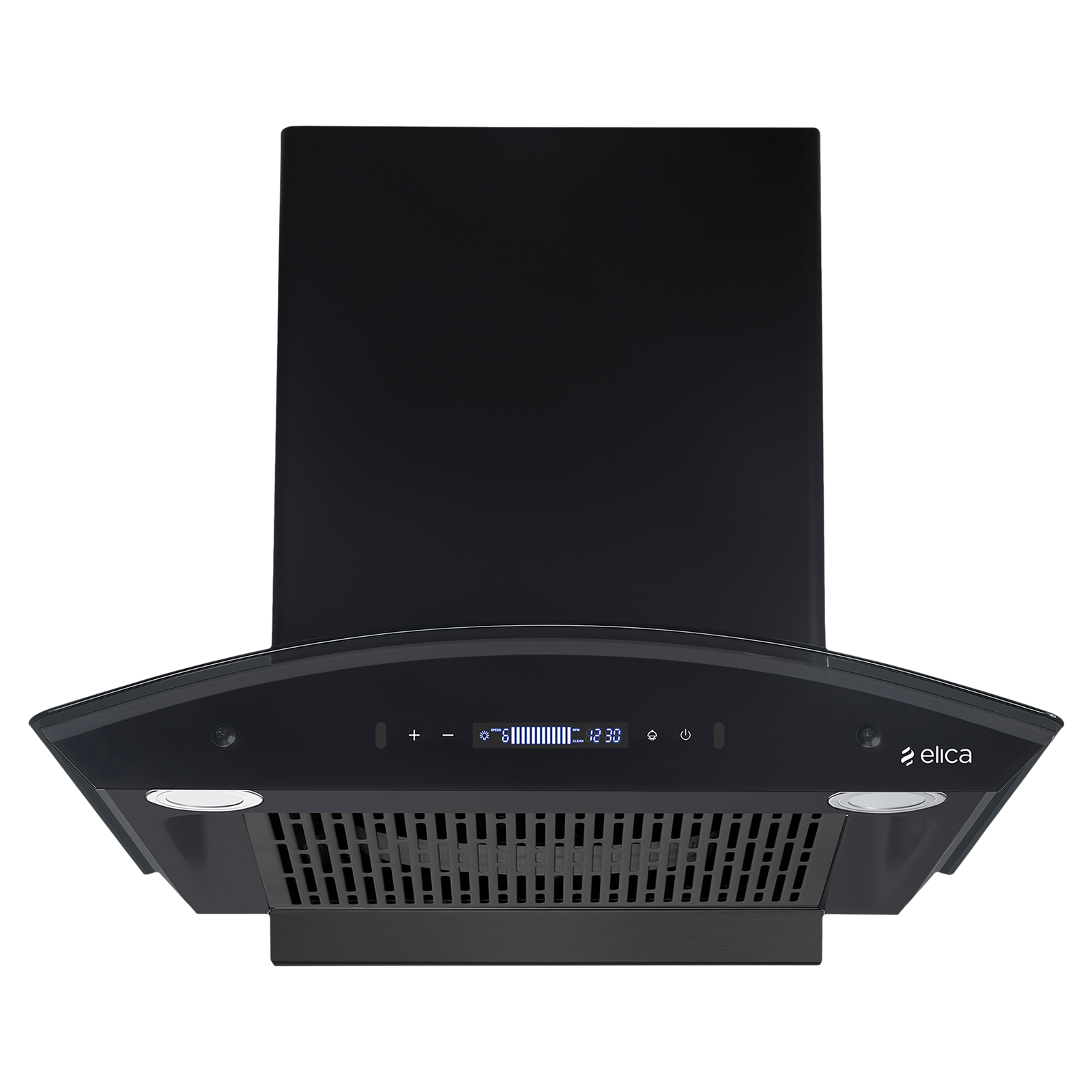 

elica BLDC FLCG 600 HAC LTW MS NERO 60cm 1400m3/hr Ducted Auto Clean Wall Mounted Chimney with Touch Control Panel (Black)