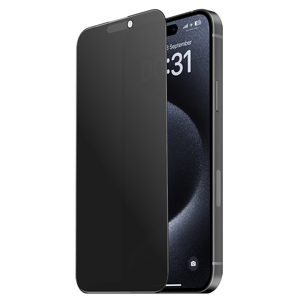 

GRIPP Matte Privacy Tempered Glass for Apple iPhone 15 Pro Max (9H Hardness), Black