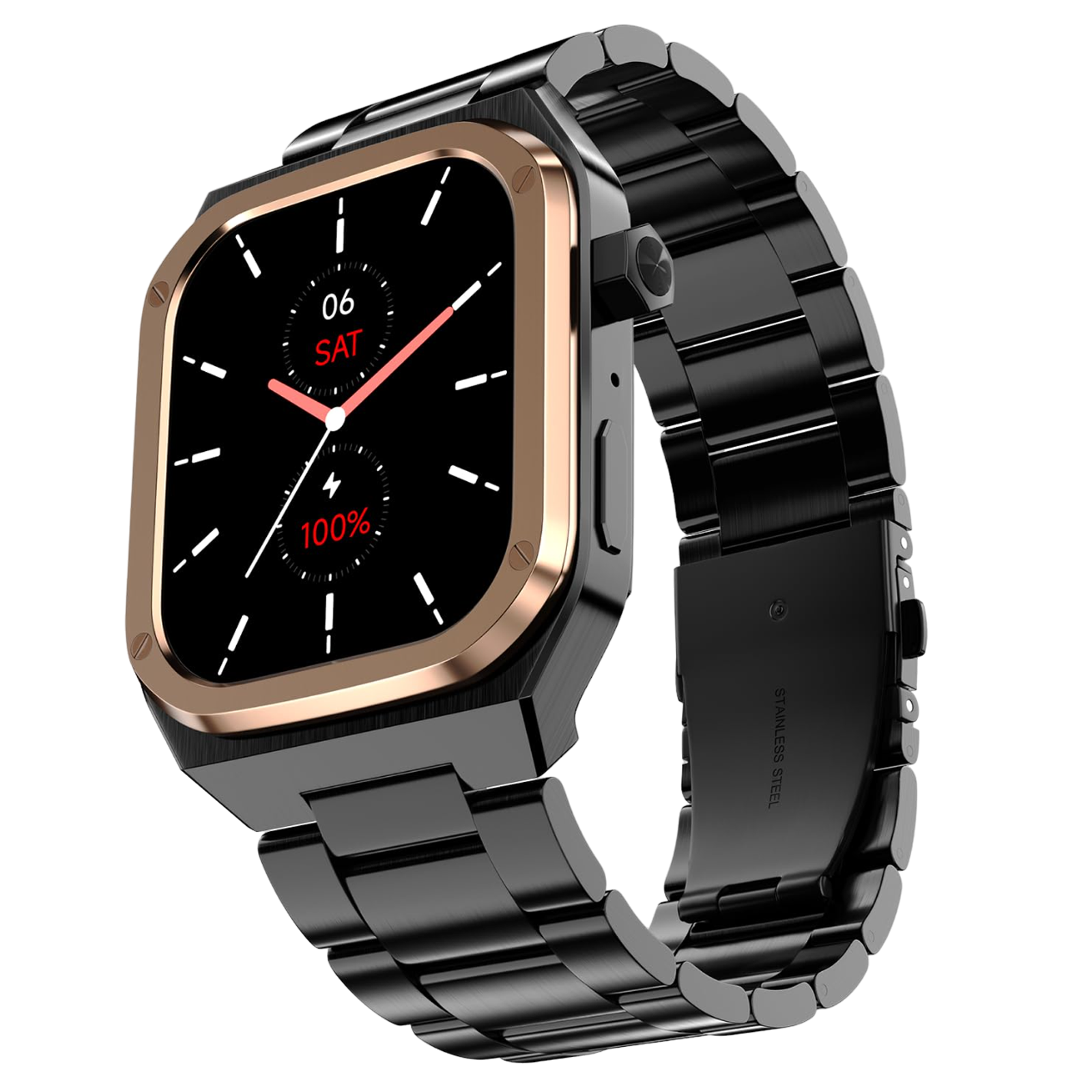 noise ColorFit Chrome Smartwatch with Activity Tracker (46.99mm AMOLED Display, IP68 Water Resistance, Elite Midnight Gold Strap)