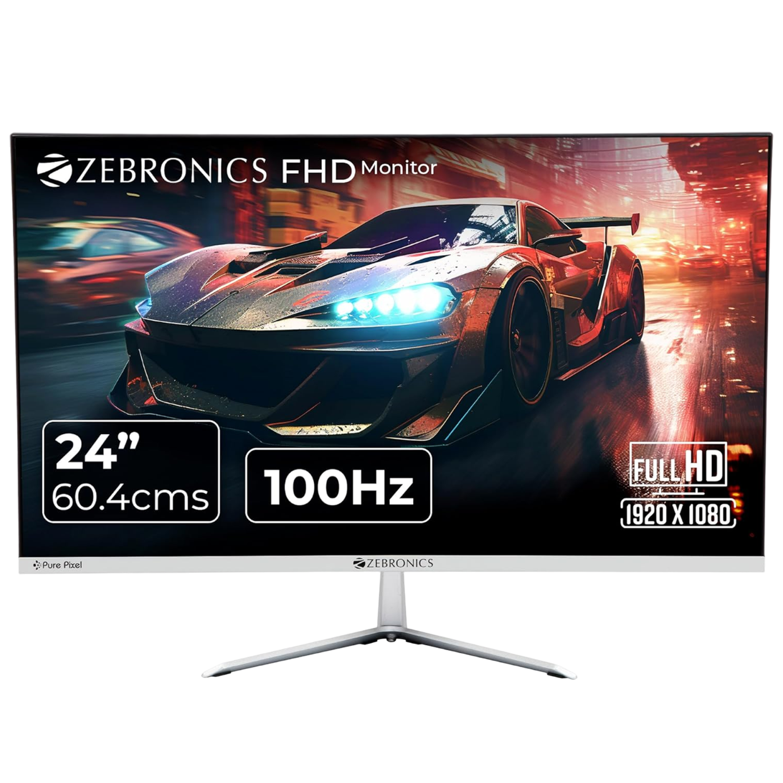 ZEBRONICS MT120 60.4 cm (24 inch) Full HD VA Panel LED Ultra Slim Flat Gaming Monitor with Built-in Speaker