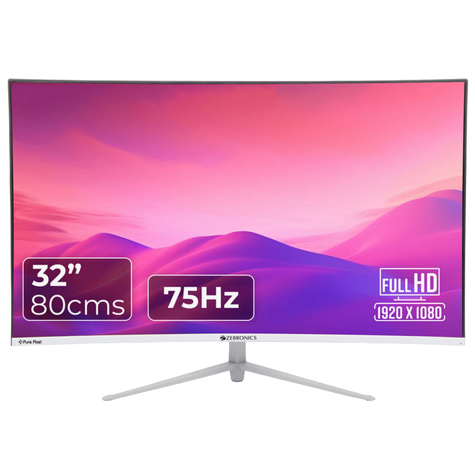 ZEBRONICS MT94 80 cm (32 inch) Full HD LED Ultra Slim Curved Gaming Monitor with Built-in Speaker