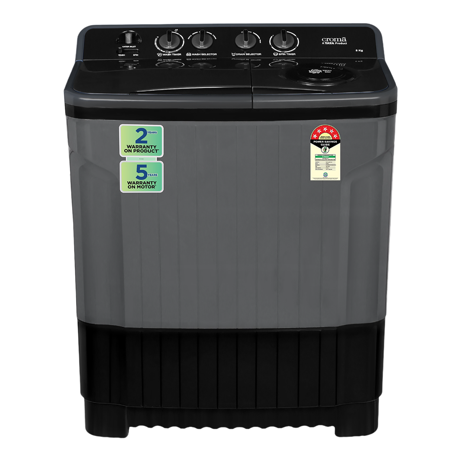 Buy Croma 8 kg 5 Star Semi Automatic Washing Machine with Magic Filter ...