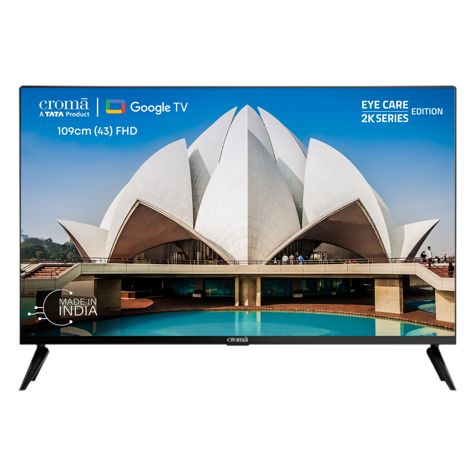 

Croma 109 cm (43 inch) Full HD LED Smart Google TV with Bezel Less Display, Black