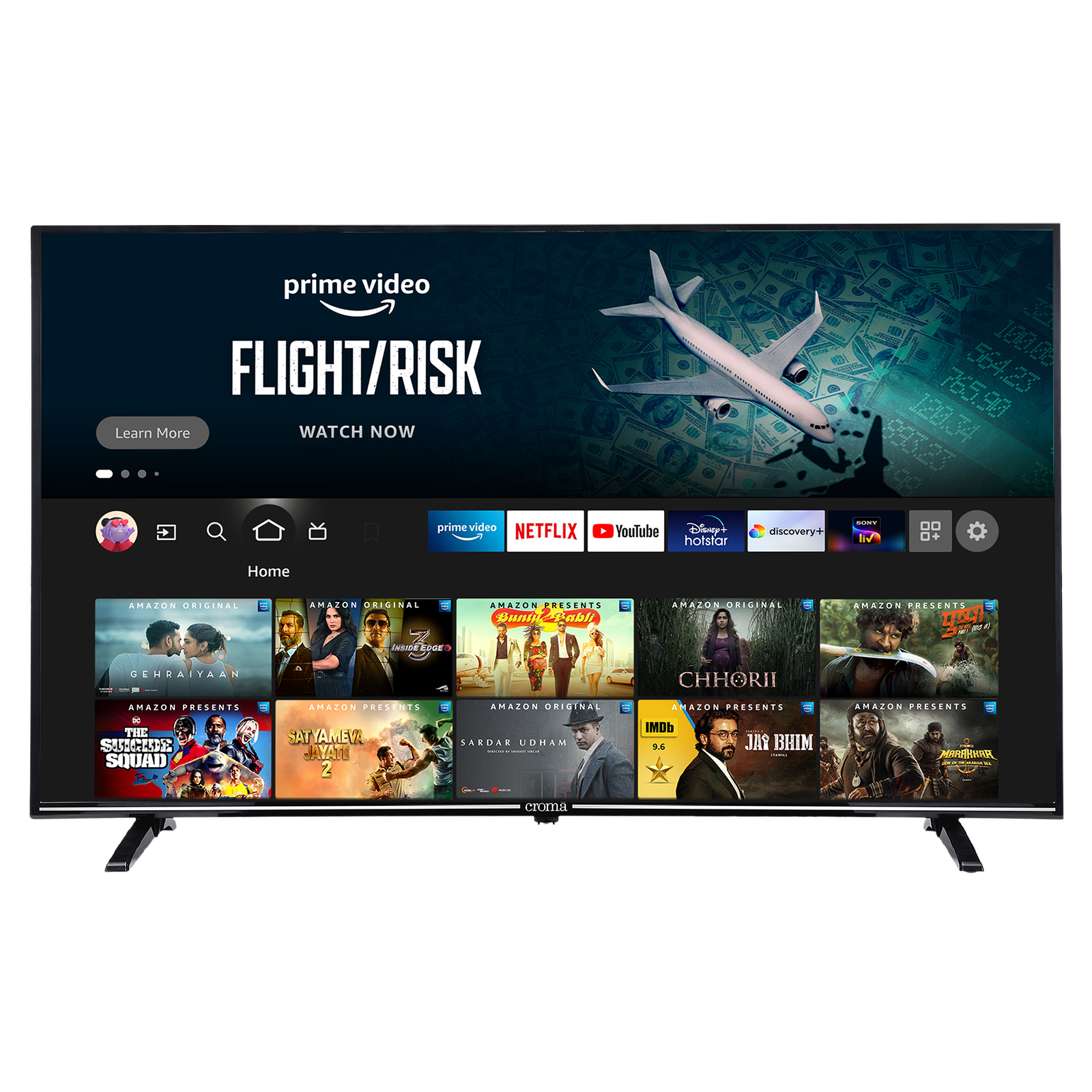 

Croma Fire TV 127 cm (50 inch) 4K Ultra HD LED Fire TV with Alexa Compatibility, Black